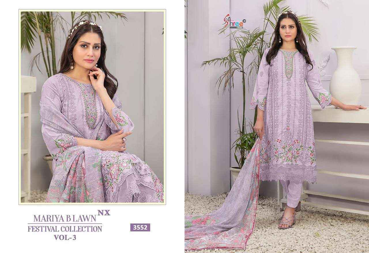 Shree Fabs Mariya B Lawn Festival Collection Vol 3 Nx Cotton Pakistani Dress Suppliers (4 pcs catalog )