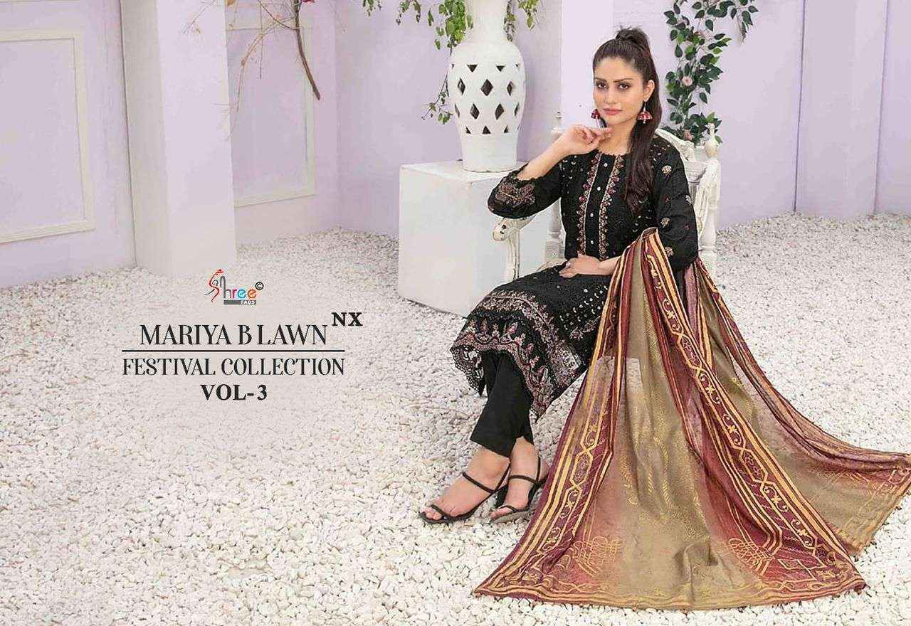 Shree Fabs Mariya B Lawn Festival Collection Vol 3 Nx Cotton Pakistani Dress Suppliers (4 pcs catalog )