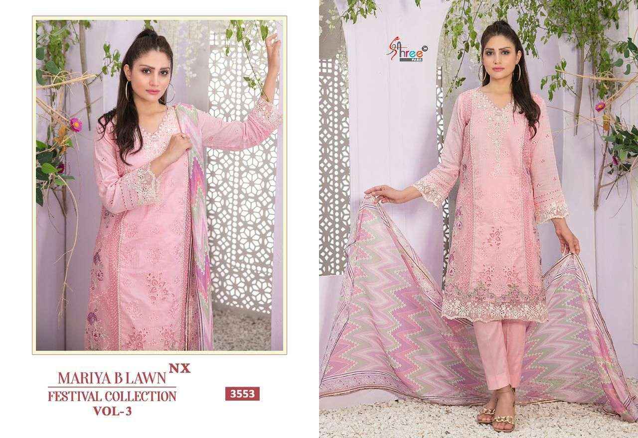 Shree Fabs Mariya B Lawn Festival Collection Vol 3 Nx Cotton Pakistani Dress Suppliers (4 pcs catalog )