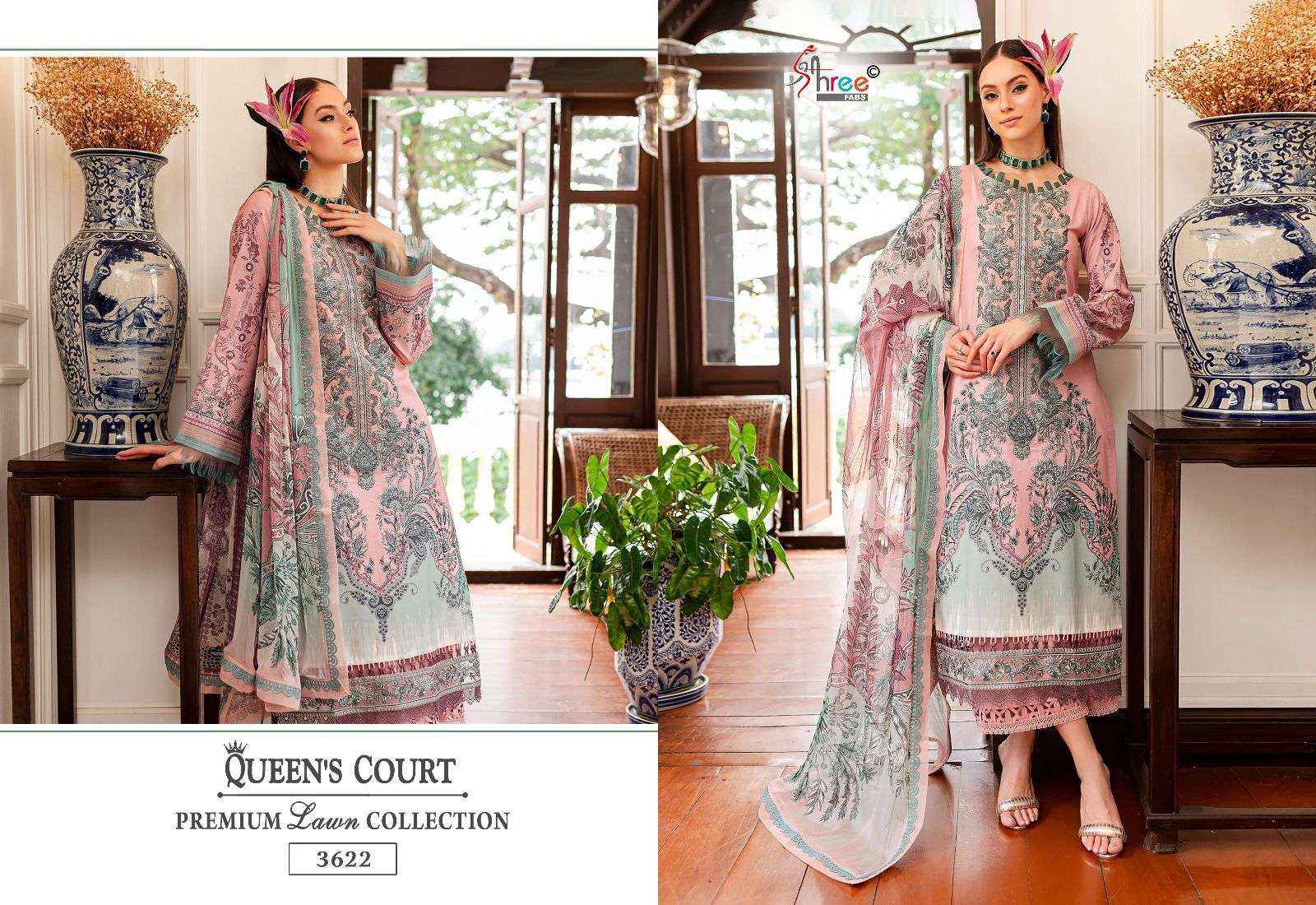 Shree Fabs Queens Court Premium Lawn Collection Pakistani Cotton Suit Suppliers ( 6 pcs catalog )