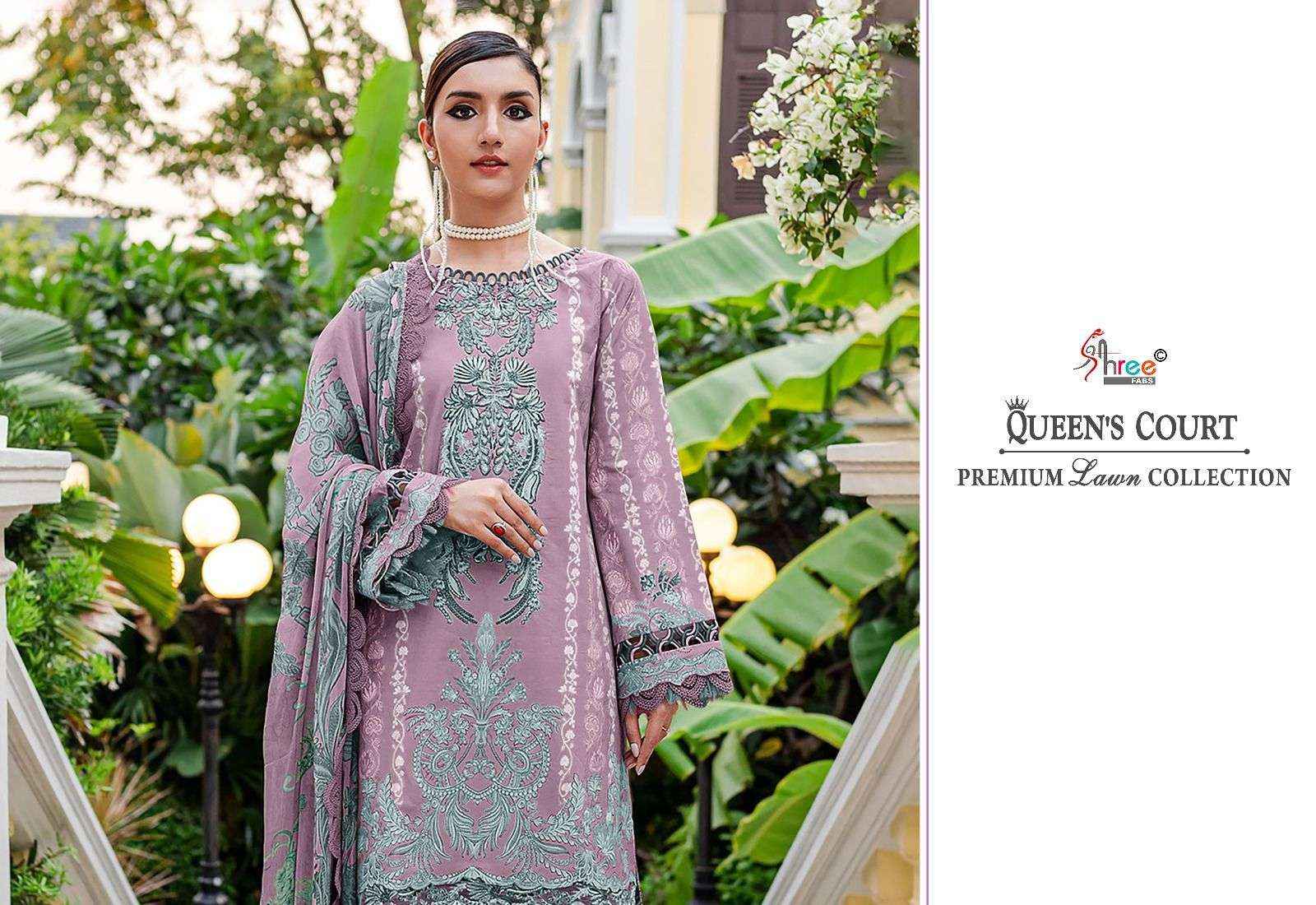 Shree Fabs Queens Court Premium Lawn Collection Pakistani Cotton Suit Suppliers ( 6 pcs catalog )