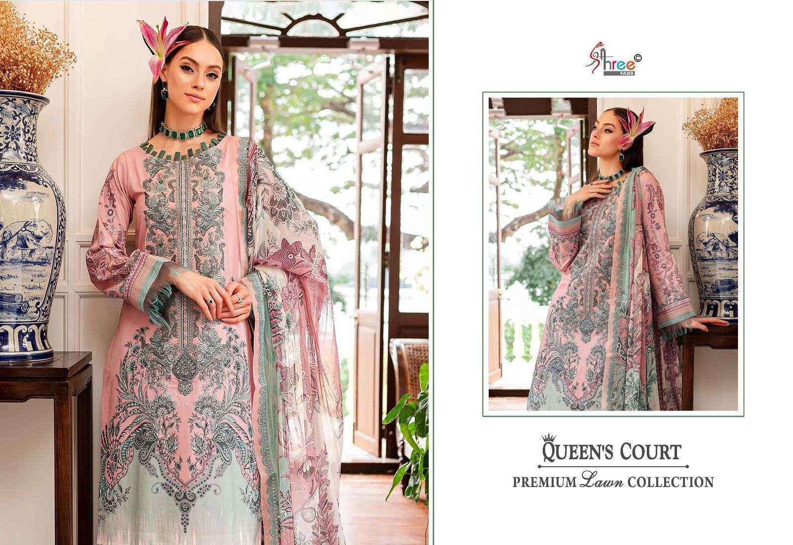 Shree Fabs Queens Court Premium Lawn Collection Pakistani Cotton Suit Suppliers ( 6 pcs catalog )