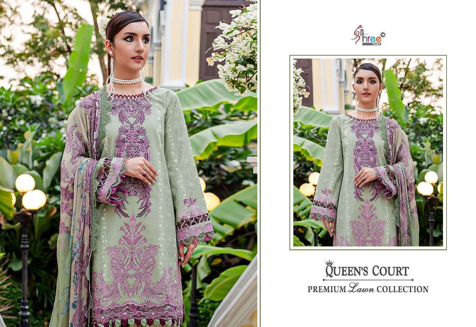 Shree Fabs Queens Court Premium Lawn Collection Pakistani Cotton Suit Suppliers ( 6 pcs catalog )