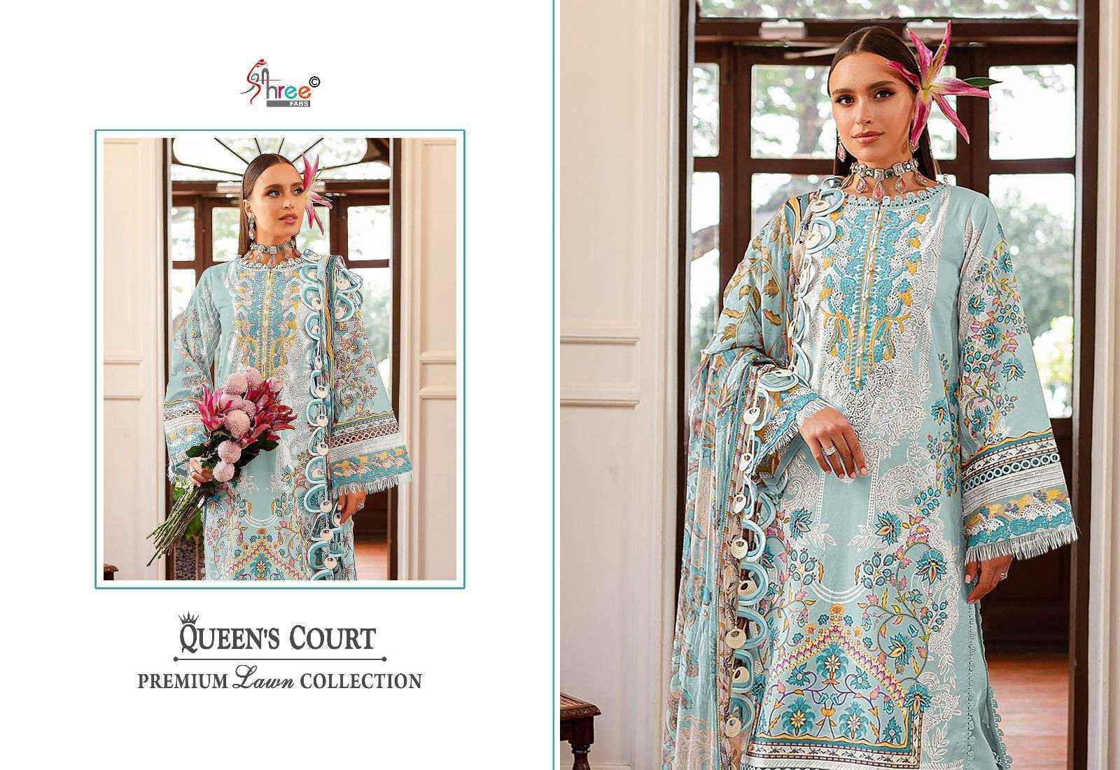 Shree Fabs Queens Court Premium Lawn Collection Pakistani Cotton Suit Suppliers ( 6 pcs catalog )