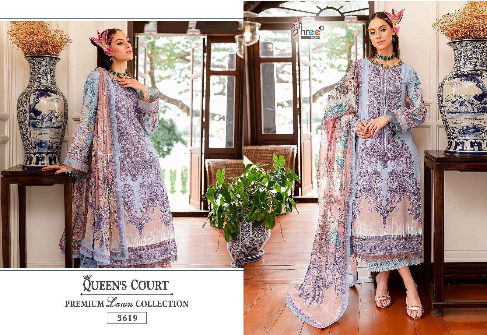 Shree Fabs Queens Court Premium Lawn Collection Pakistani Cotton Suit Suppliers ( 6 pcs catalog )