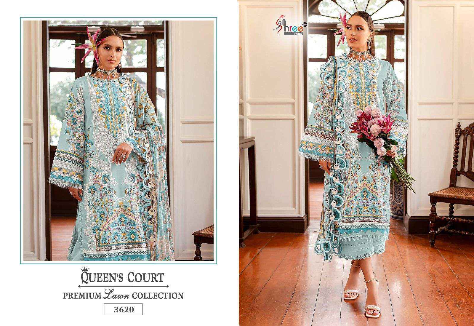 Shree Fabs Queens Court Premium Lawn Collection Pakistani Cotton Suit Suppliers ( 6 pcs catalog )