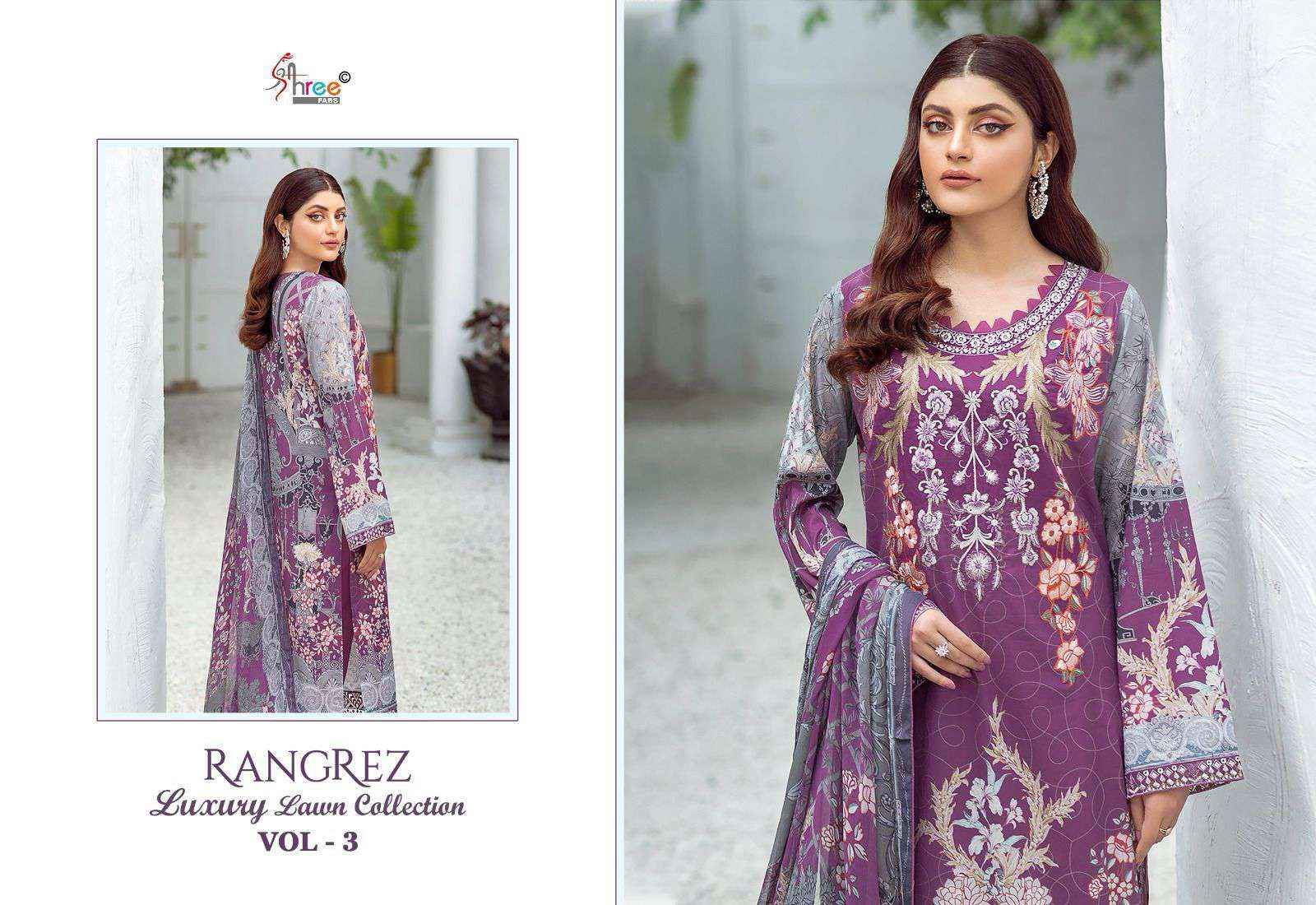 Shree Fabs Rangrez Luxury Lawn Collection Vol 3 Cotton Pakistani Suit Dealers (4 pcs catalog )