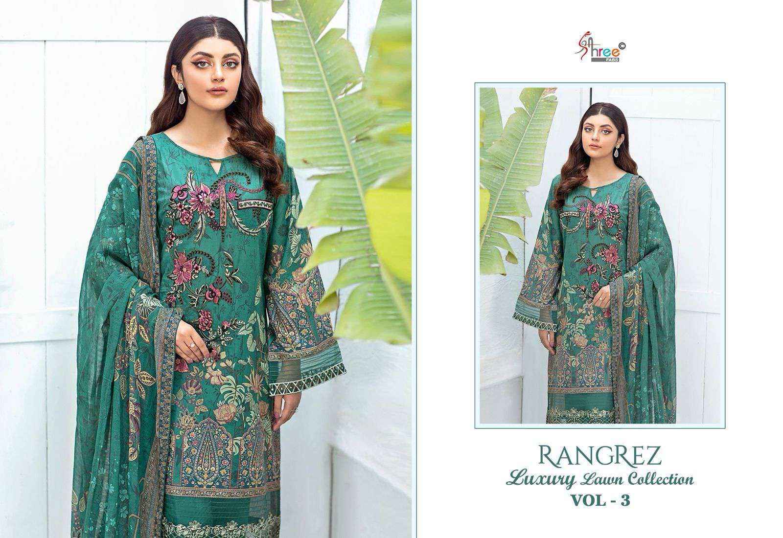 Shree Fabs Rangrez Luxury Lawn Collection Vol 3 Cotton Pakistani Suit Dealers (4 pcs catalog )