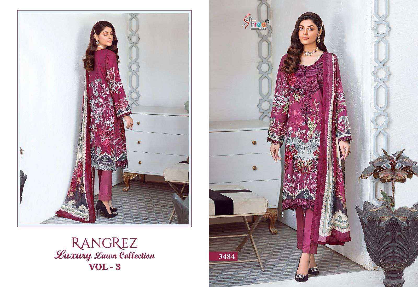 Shree Fabs Rangrez Luxury Lawn Collection Vol 3 Cotton Pakistani Suit Dealers (4 pcs catalog )