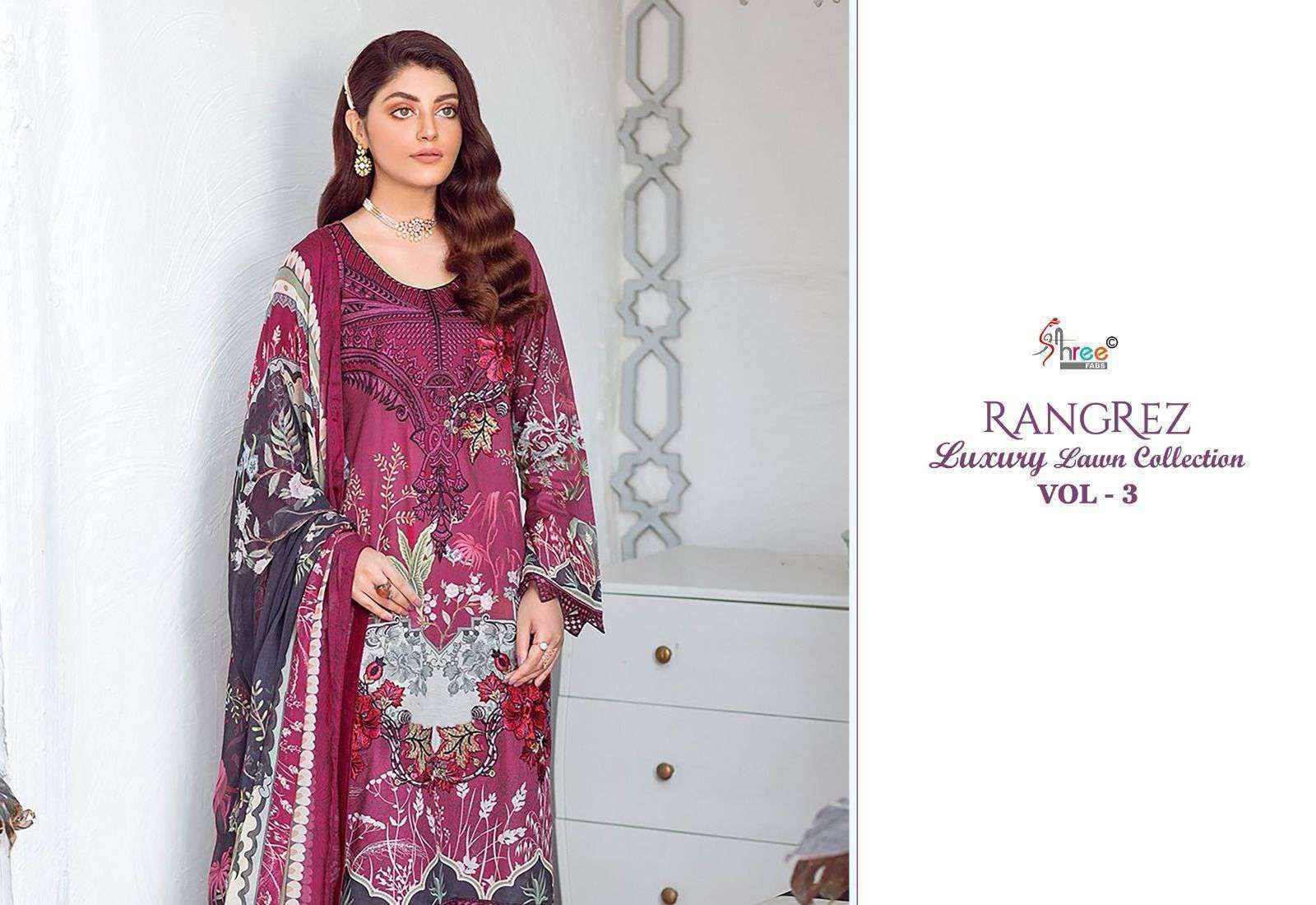 Shree Fabs Rangrez Luxury Lawn Collection Vol 3 Cotton Pakistani Suit Dealers (4 pcs catalog )