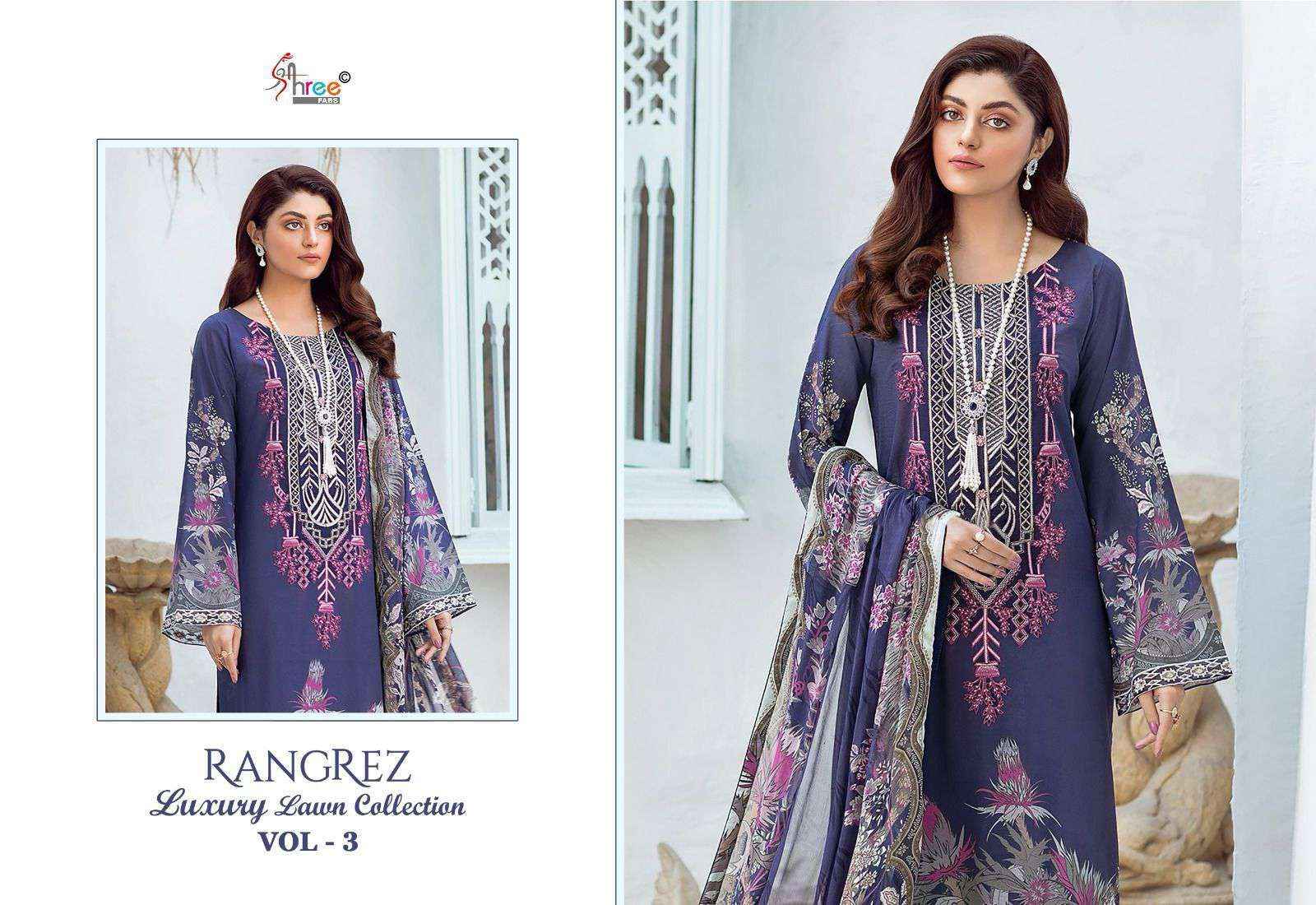 Shree Fabs Rangrez Luxury Lawn Collection Vol 3 Cotton Pakistani Suit Dealers (4 pcs catalog )