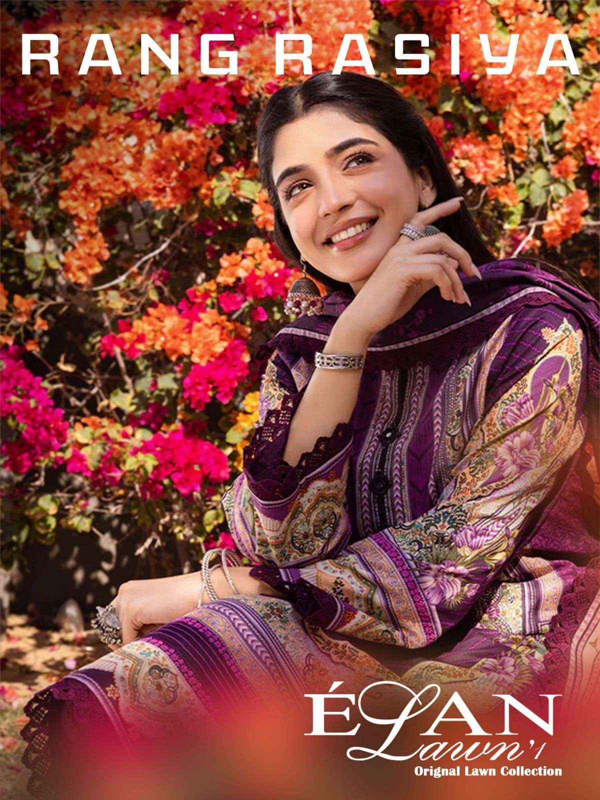 SHREE OM FAB RANG RASIYA ELAN LAWN COLLECTION COTTON SUITs ( 6 PCS CATALOG )