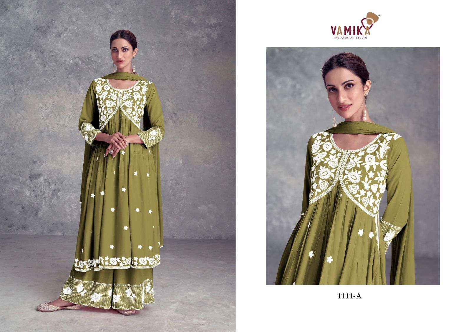 Vamika Aadhira Vol 9 Dark List Lucknowi Style Designers Suit ( 5 pcs Catalog )
