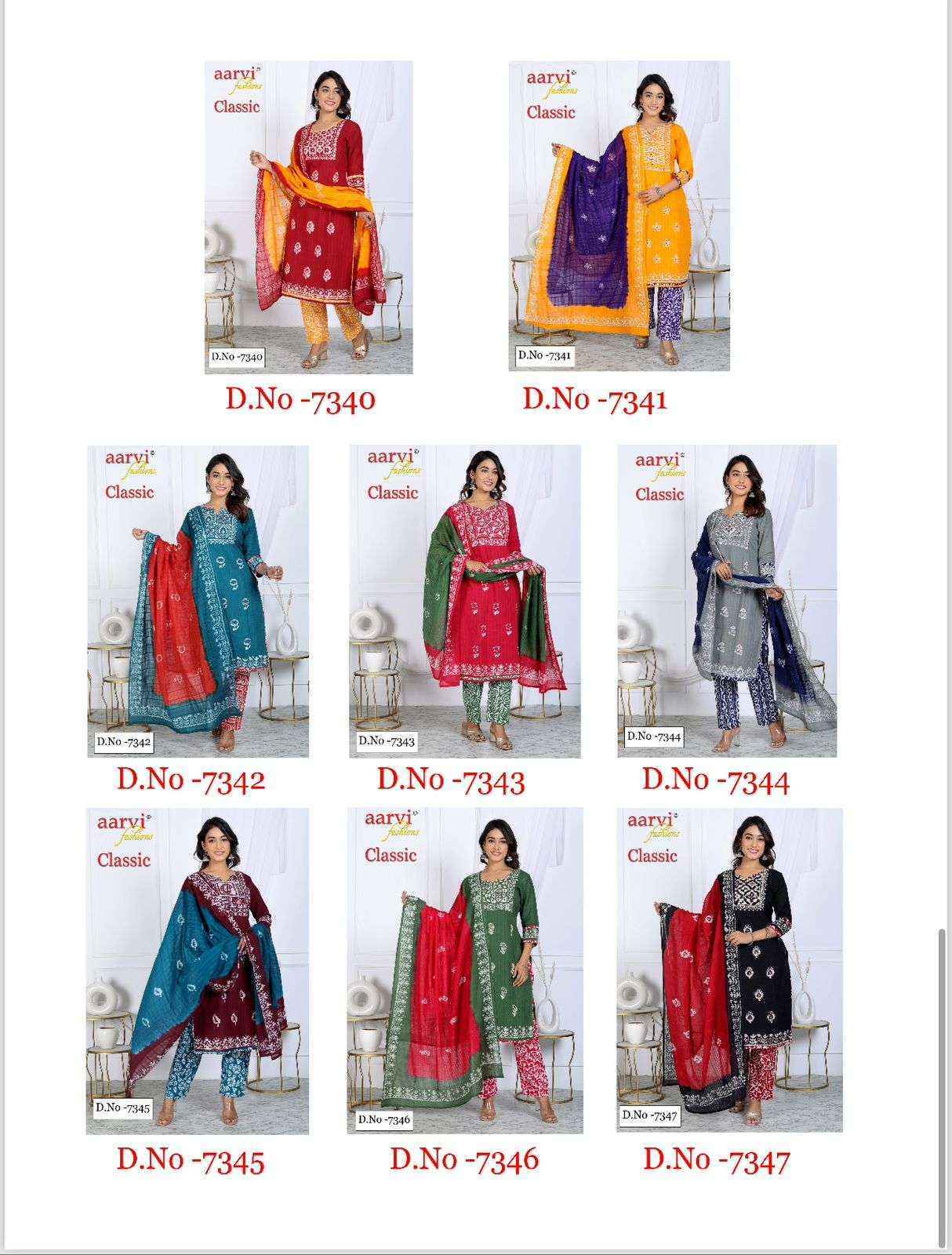 AARVI FASHION CLASSIC VOL 6 COTTON BATIK PRINT KURTI COMBO SET (8 pcs catalog )