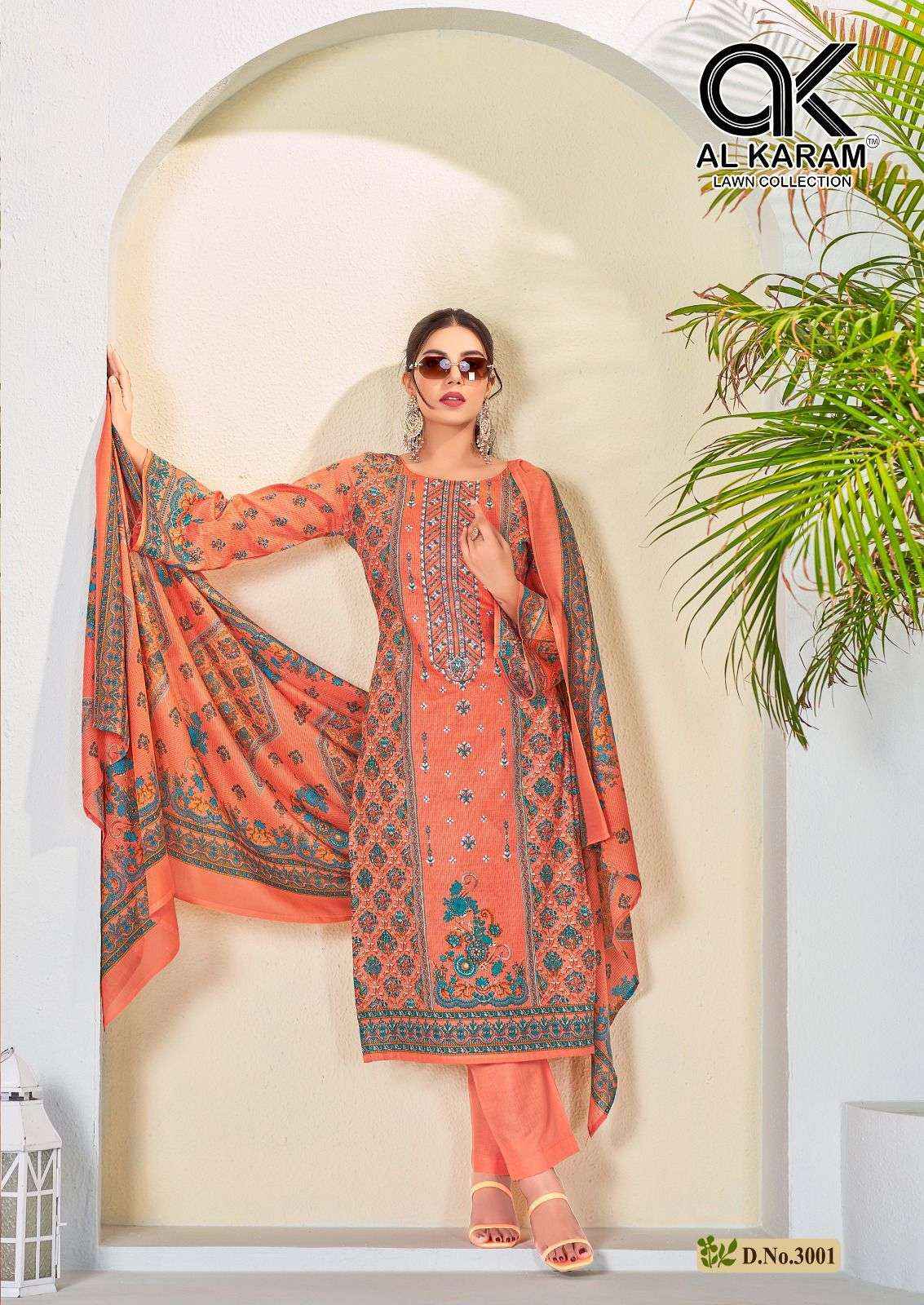 AL KARAM BIN UBAID EMBROIDERED COLLECTION VOL 3 LAWN COTTON SUIT ( 6 PCS CATALOG )