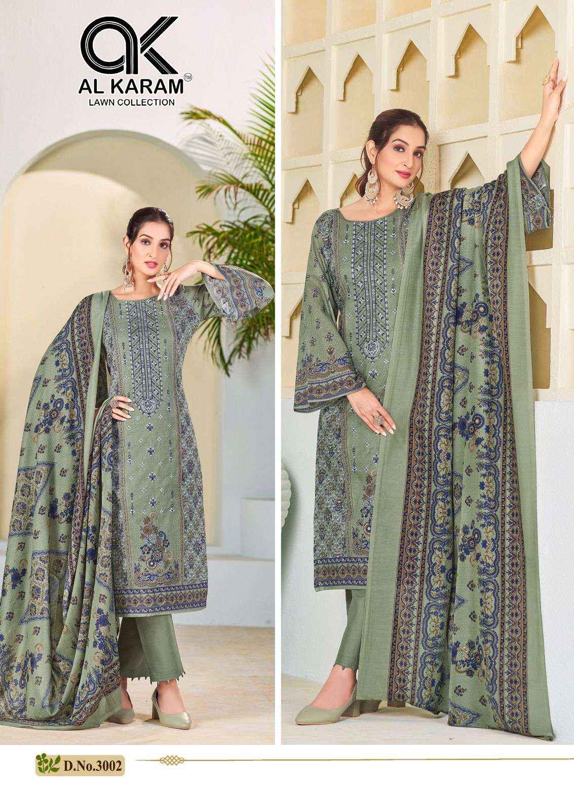 AL KARAM BIN UBAID EMBROIDERED COLLECTION VOL 3 LAWN COTTON SUIT ( 6 PCS CATALOG )