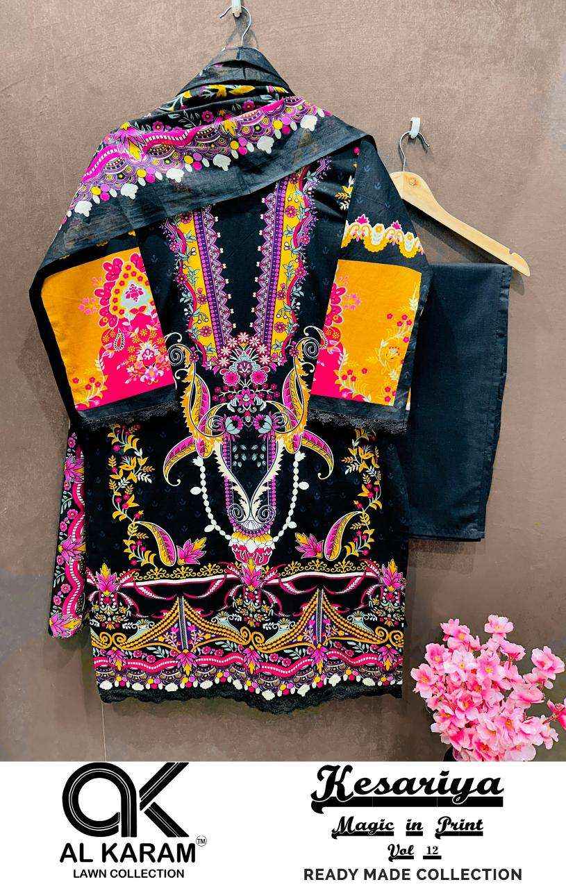 AL KARAM KESARIYA MAGIC IN PRINT VOL 12 READYMADE SUITS ( 6 PCS CATALOG )