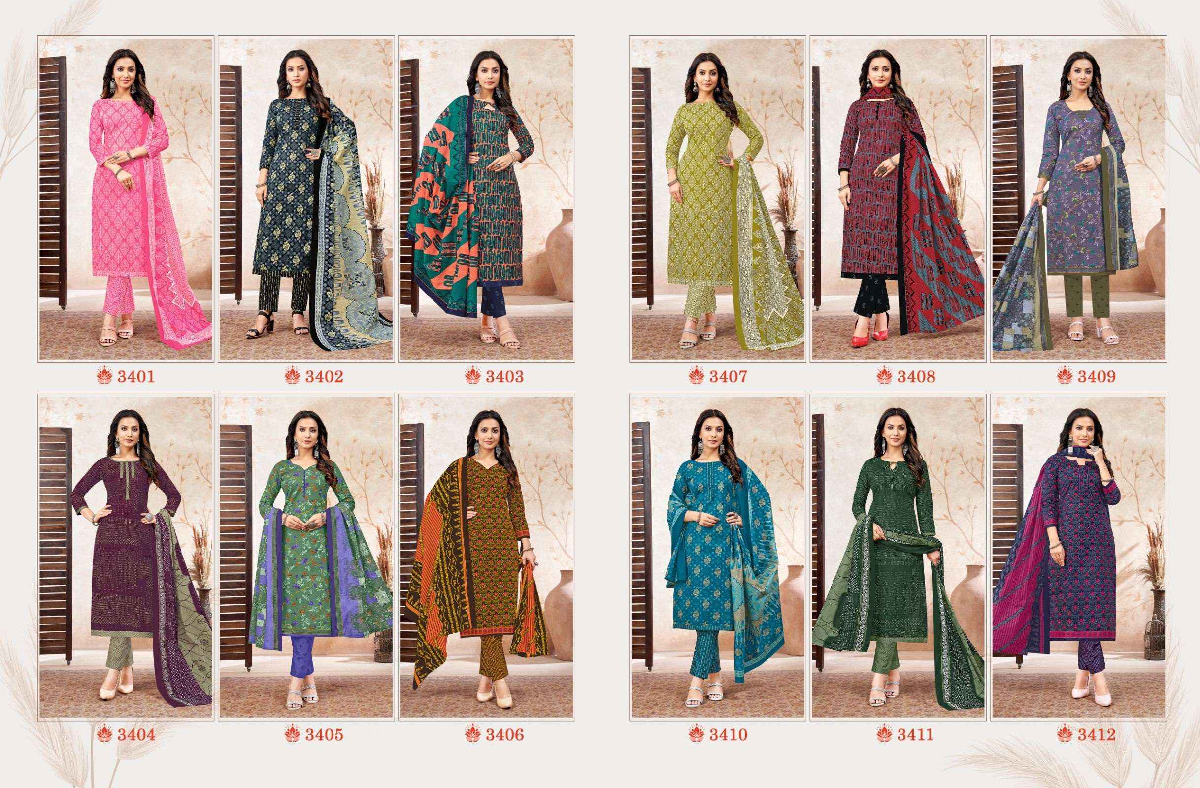 BALAJI COTTON CHITRA VOL 34 COTTON SALWAR SUIT ( 12 PCS CATALOG )