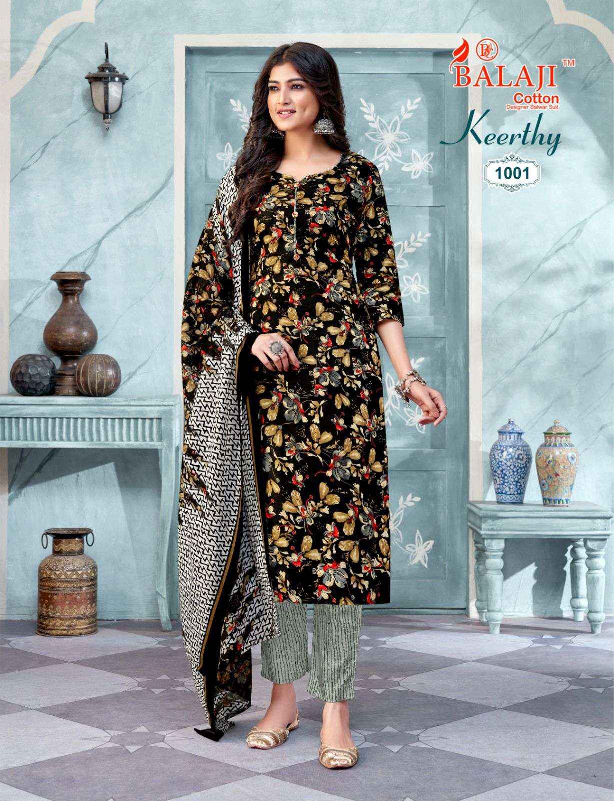 BALAJI COTTON KEERTHY VOL 1 COTTON READYMADE SUITS ( 12 PCS CATALOG )