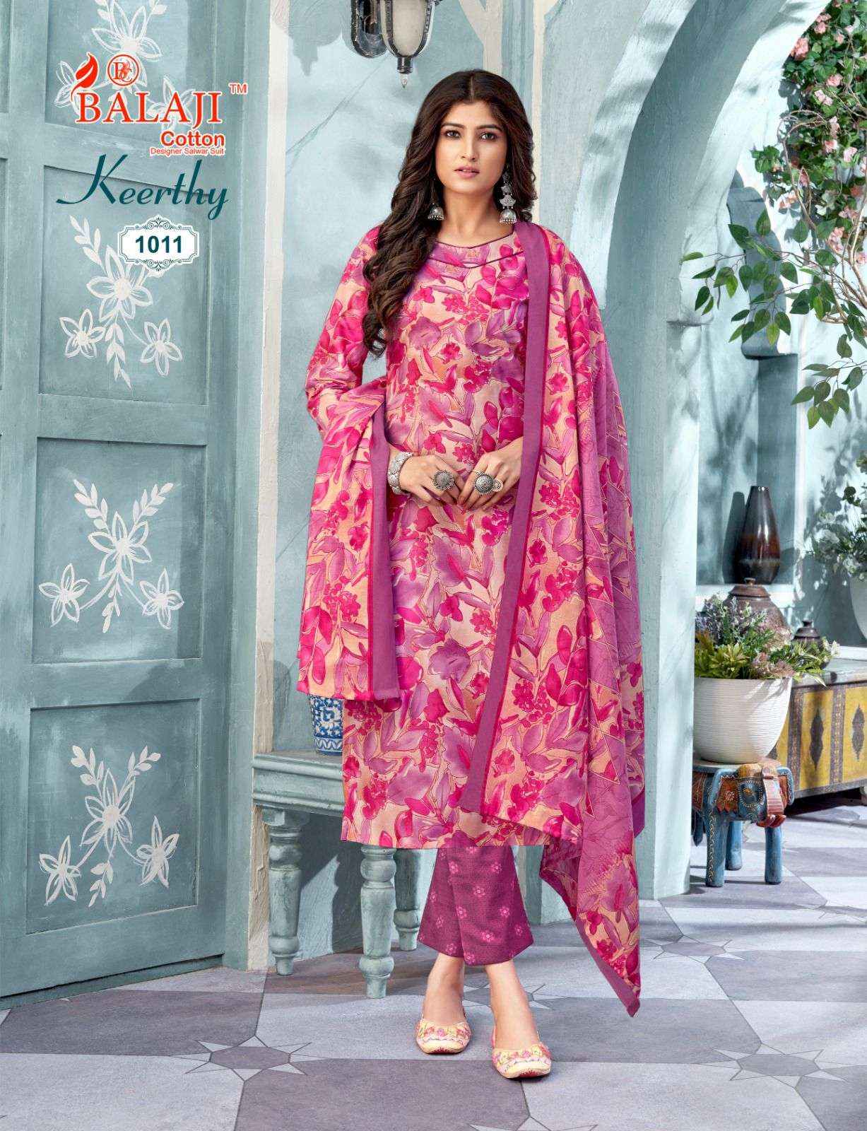 BALAJI COTTON KEERTHY VOL 1 COTTON READYMADE SUITS ( 12 PCS CATALOG )