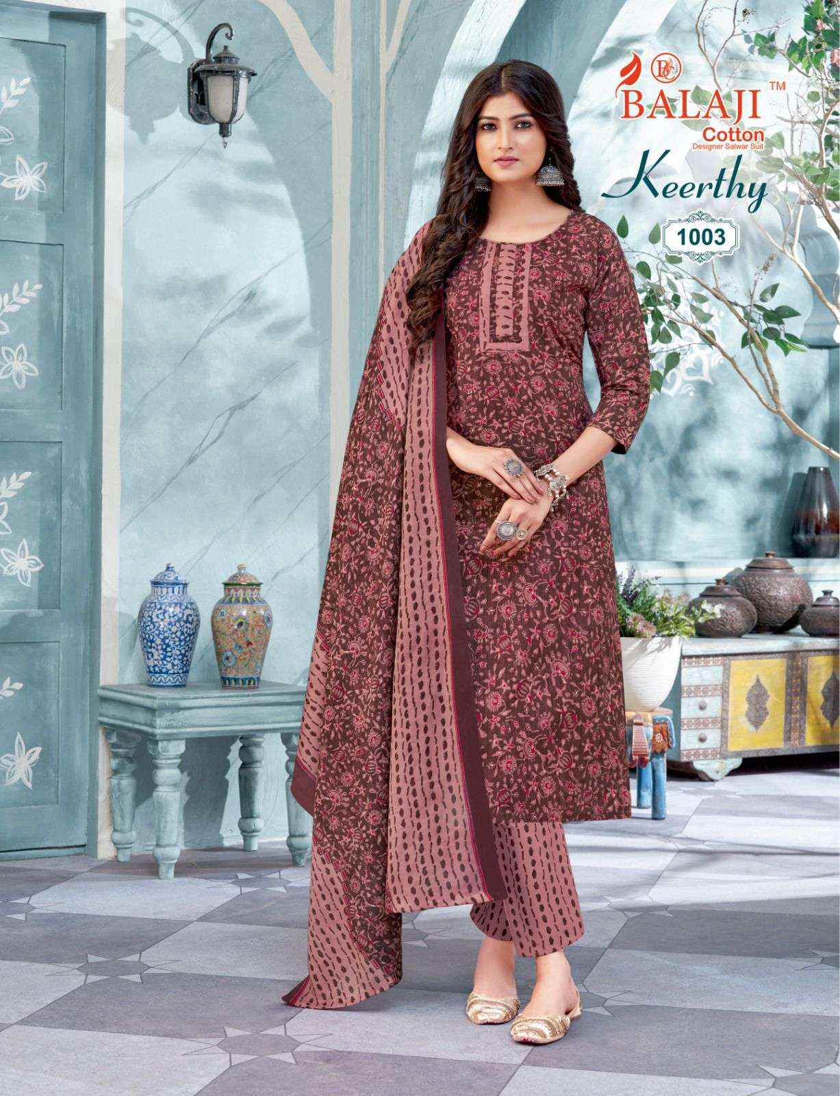 BALAJI COTTON KEERTHY VOL 1 COTTON READYMADE SUITS ( 12 PCS CATALOG )