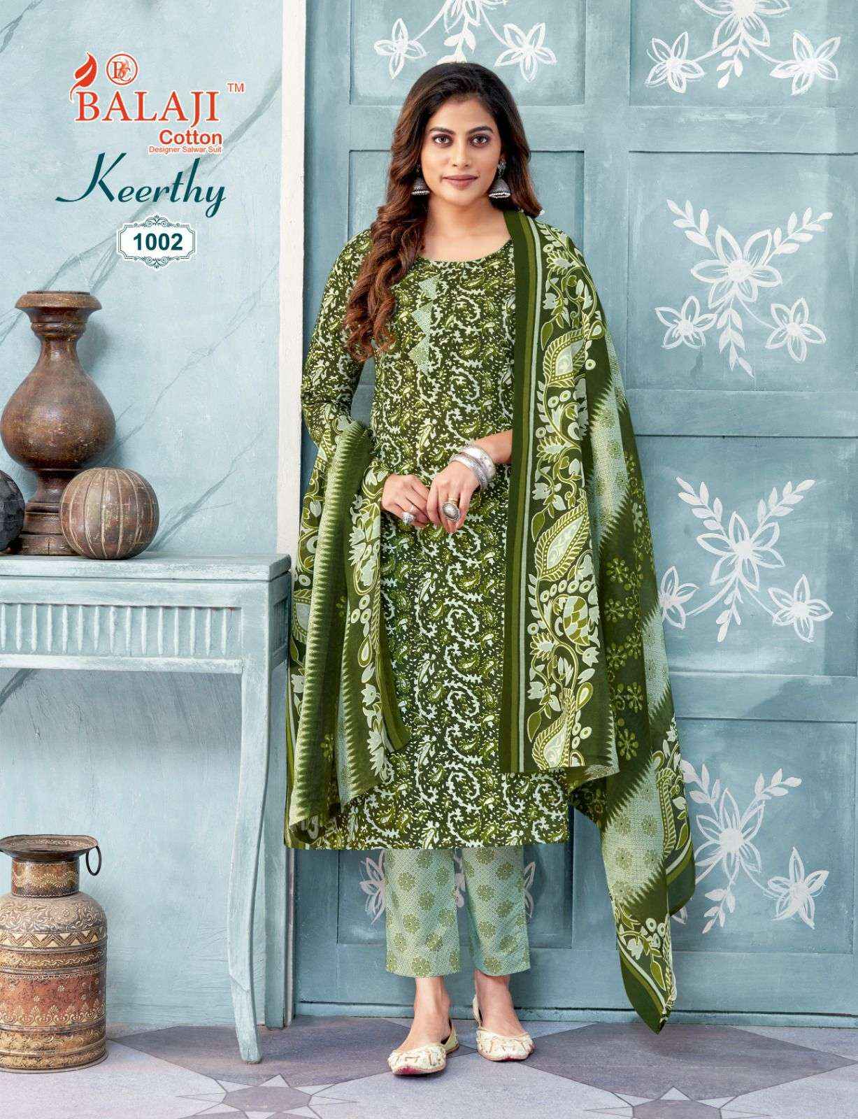 BALAJI COTTON KEERTHY VOL 1 COTTON READYMADE SUITS ( 12 PCS CATALOG )