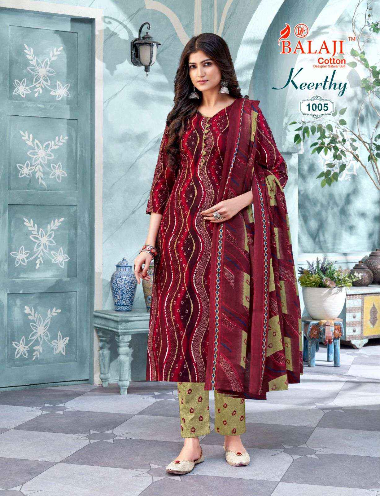 BALAJI COTTON KEERTHY VOL 1 COTTON READYMADE SUITS ( 12 PCS CATALOG )