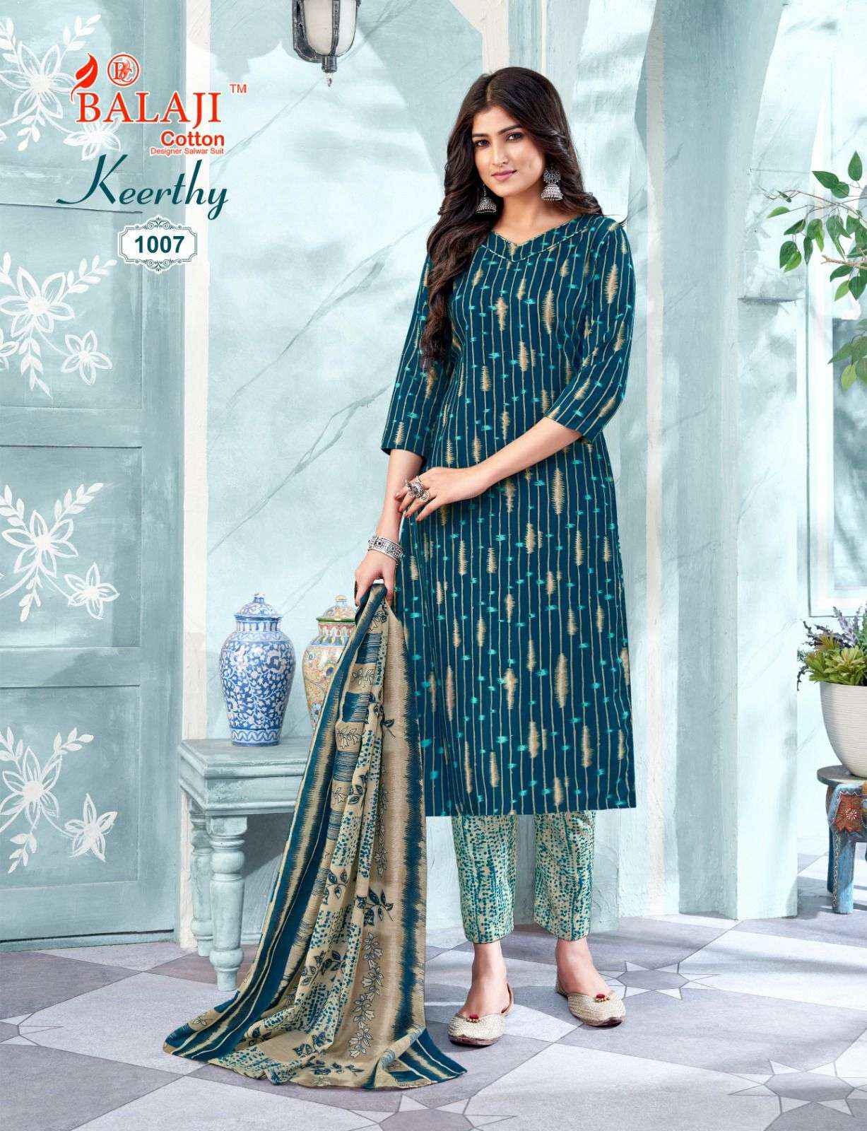 BALAJI COTTON KEERTHY VOL 1 COTTON READYMADE SUITS ( 12 PCS CATALOG )