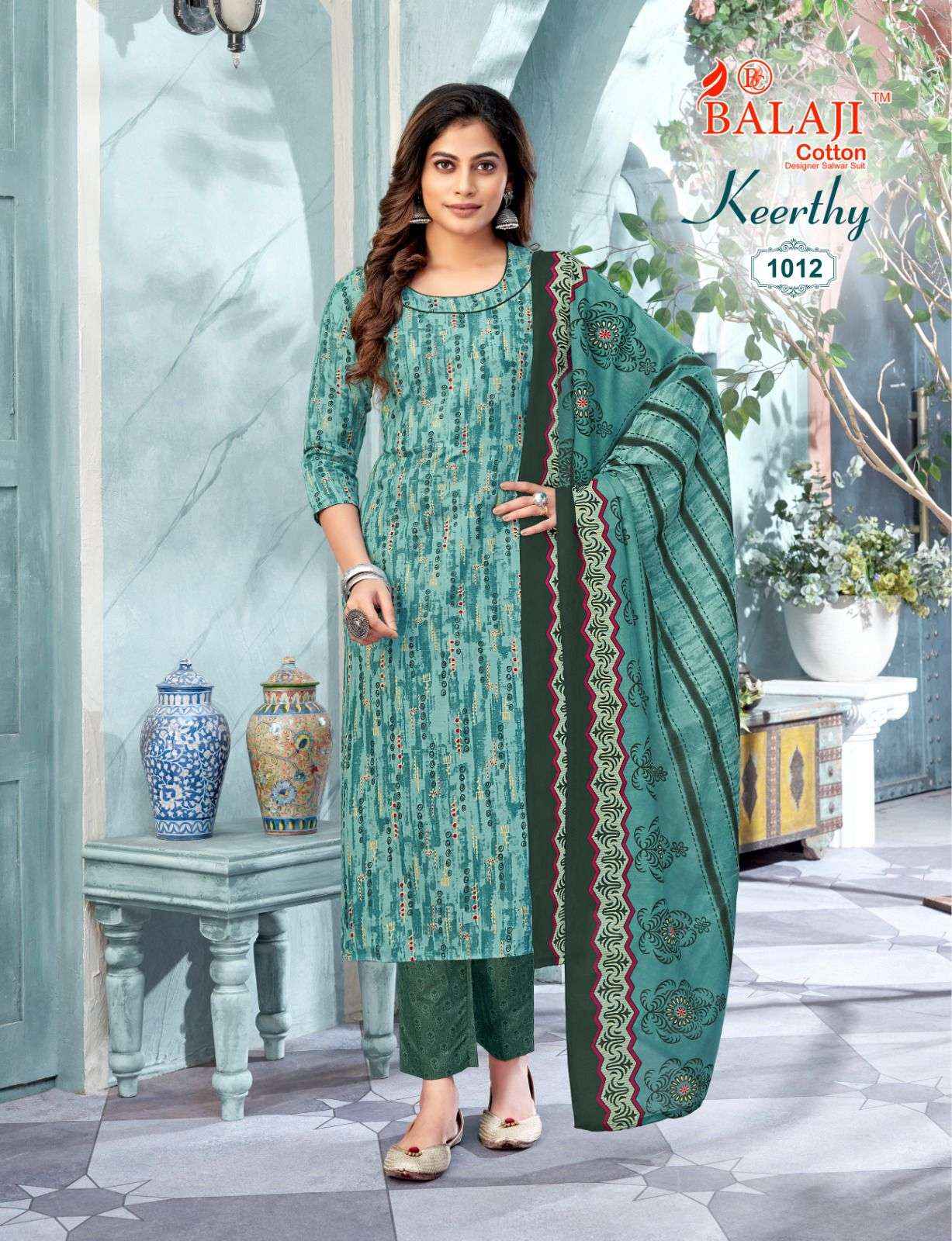 BALAJI COTTON KEERTHY VOL 1 COTTON READYMADE SUITS ( 12 PCS CATALOG )