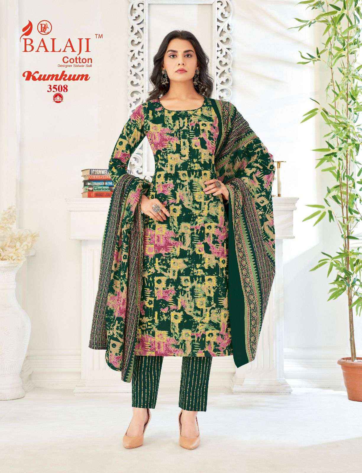 BALAJI COTTON KUMKUM VOL 35 PURE COTTON SUITS ( 12 PCS CATALOG )