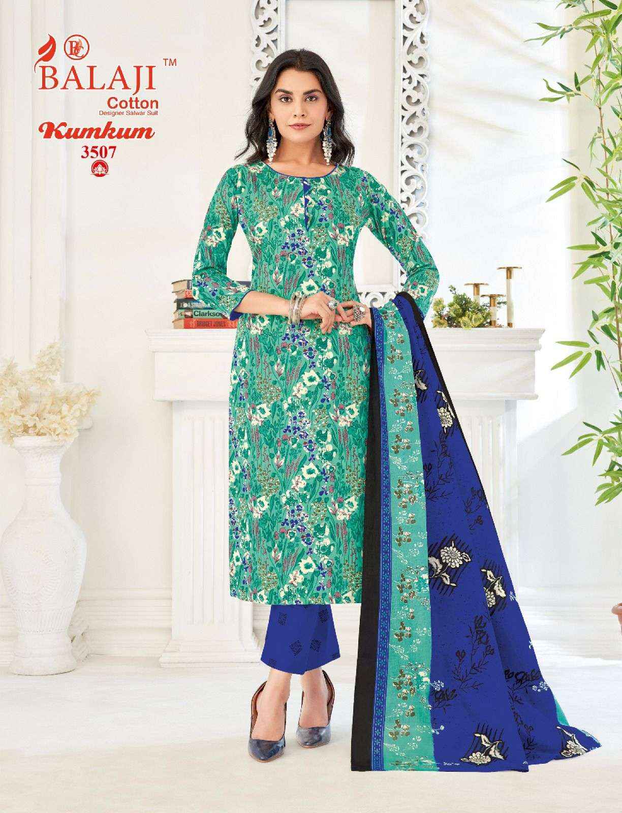 BALAJI COTTON KUMKUM VOL 35 PURE COTTON SUITS ( 12 PCS CATALOG )