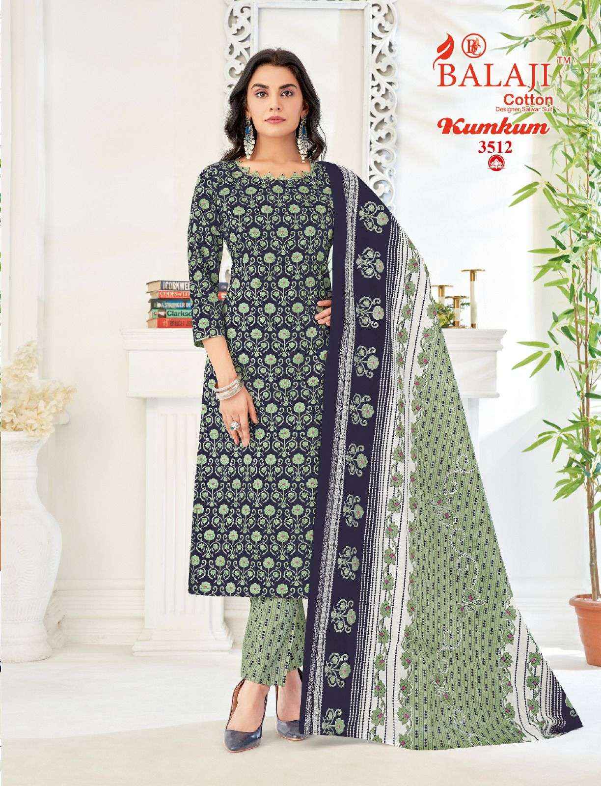 BALAJI COTTON KUMKUM VOL 35 PURE COTTON SUITS ( 12 PCS CATALOG )