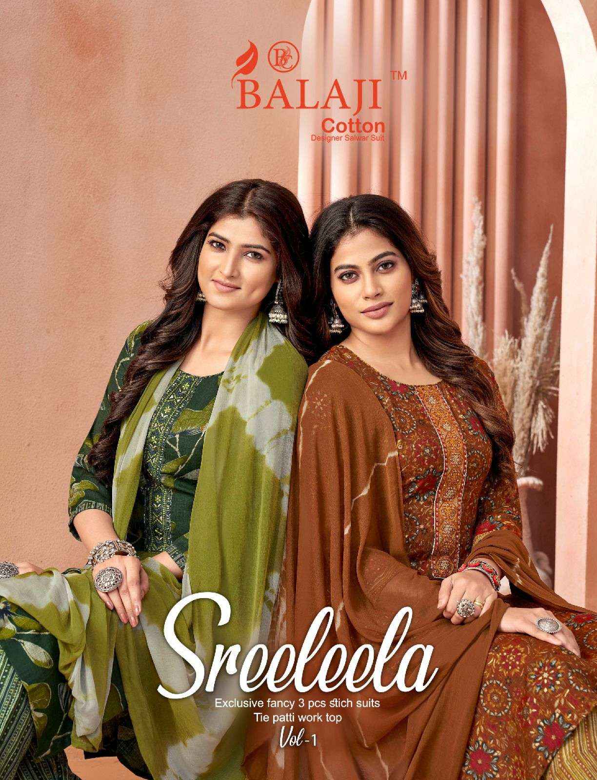 BALAJI COTTON SREELEELA VOL 1 RAYON READYMADE SUIT ( 8 PCS CATALOG )