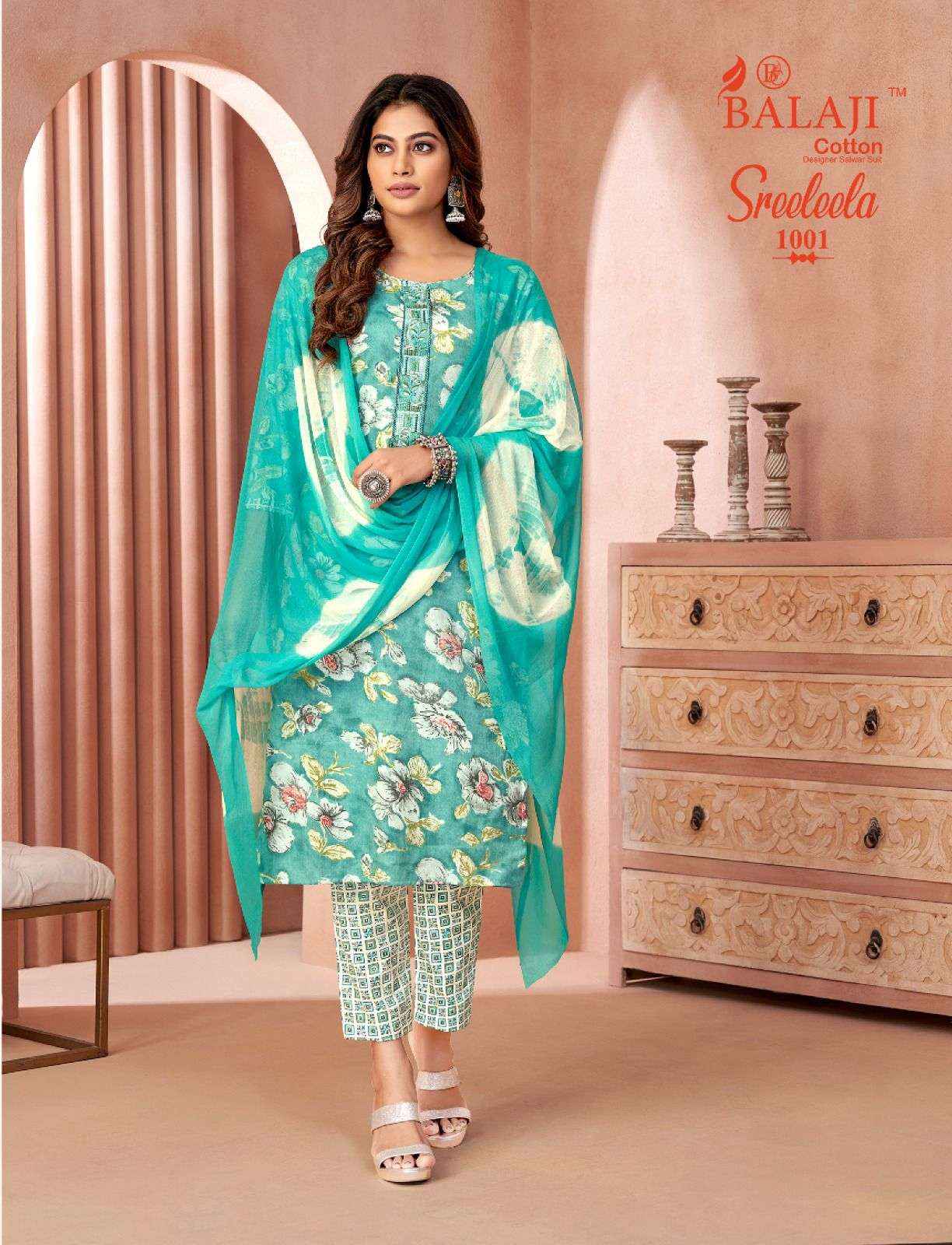 BALAJI COTTON SREELEELA VOL 1 RAYON READYMADE SUIT ( 8 PCS CATALOG )