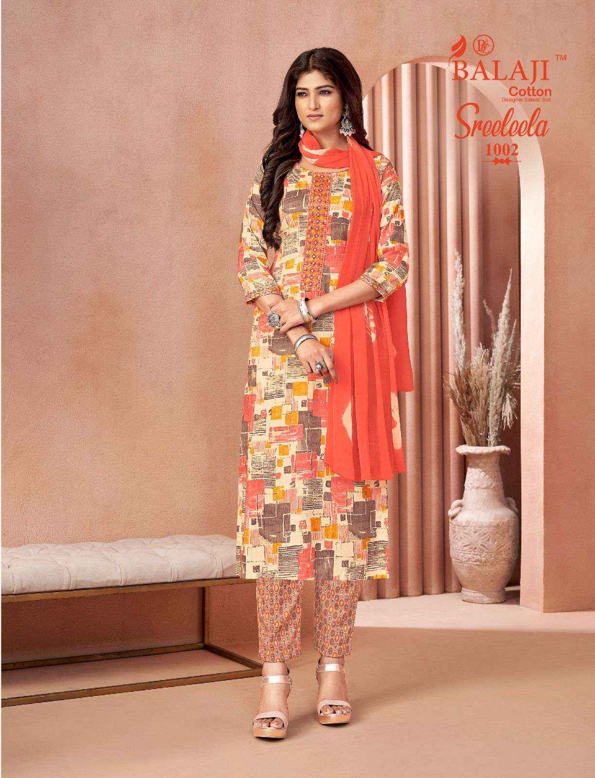 BALAJI COTTON SREELEELA VOL 1 RAYON READYMADE SUIT ( 8 PCS CATALOG )