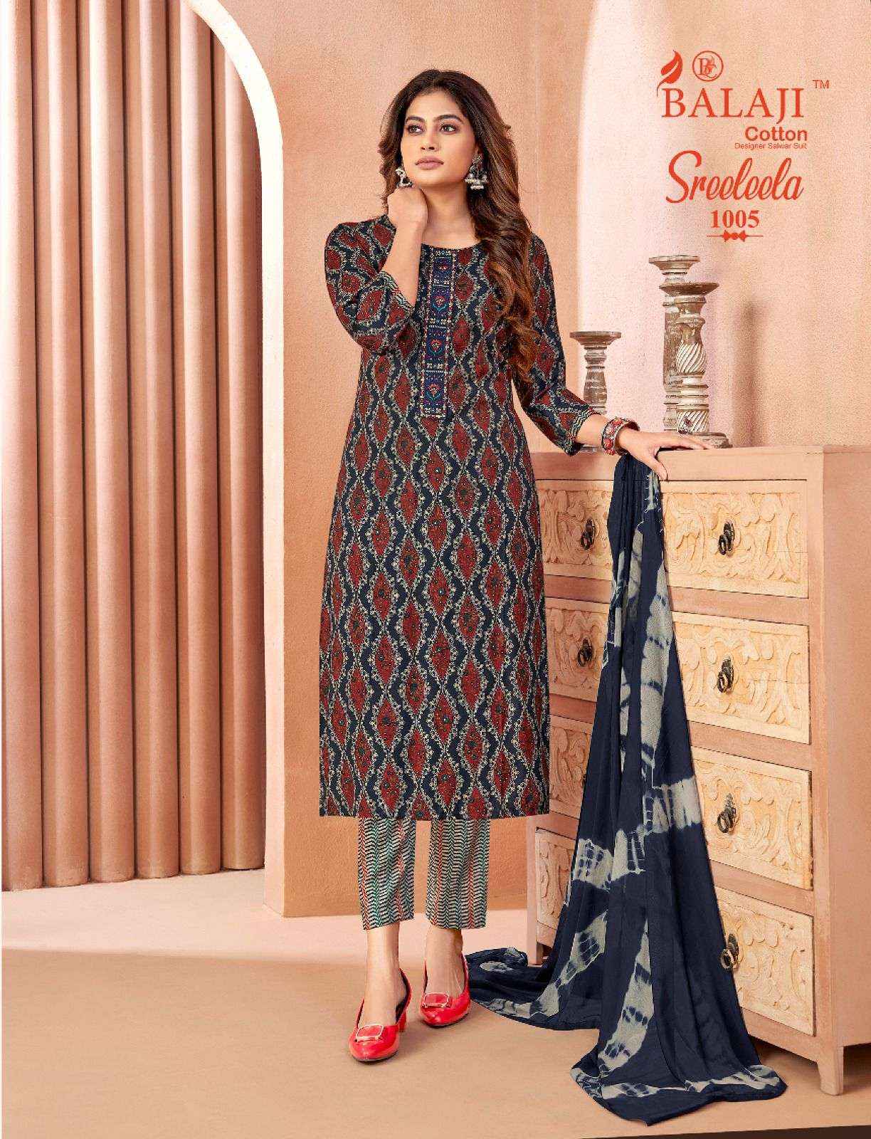 BALAJI COTTON SREELEELA VOL 1 RAYON READYMADE SUIT ( 8 PCS CATALOG )