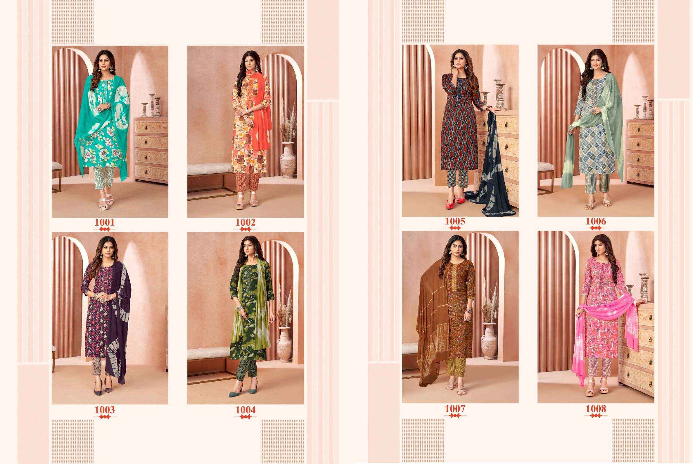 BALAJI COTTON SREELEELA VOL 1 RAYON READYMADE SUIT ( 8 PCS CATALOG )