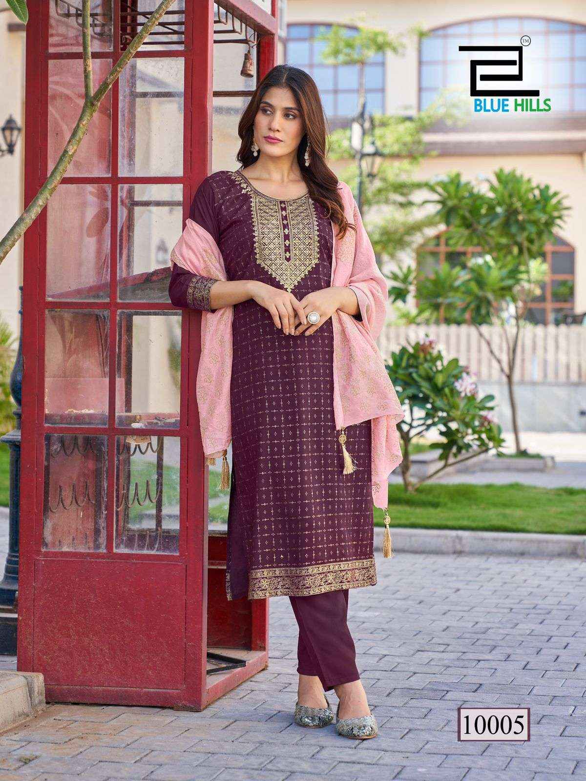 BLUE HILLS ROYAL TOUCH VOL 10 READYMADE SUITS ( 8 PCS CATALOG )