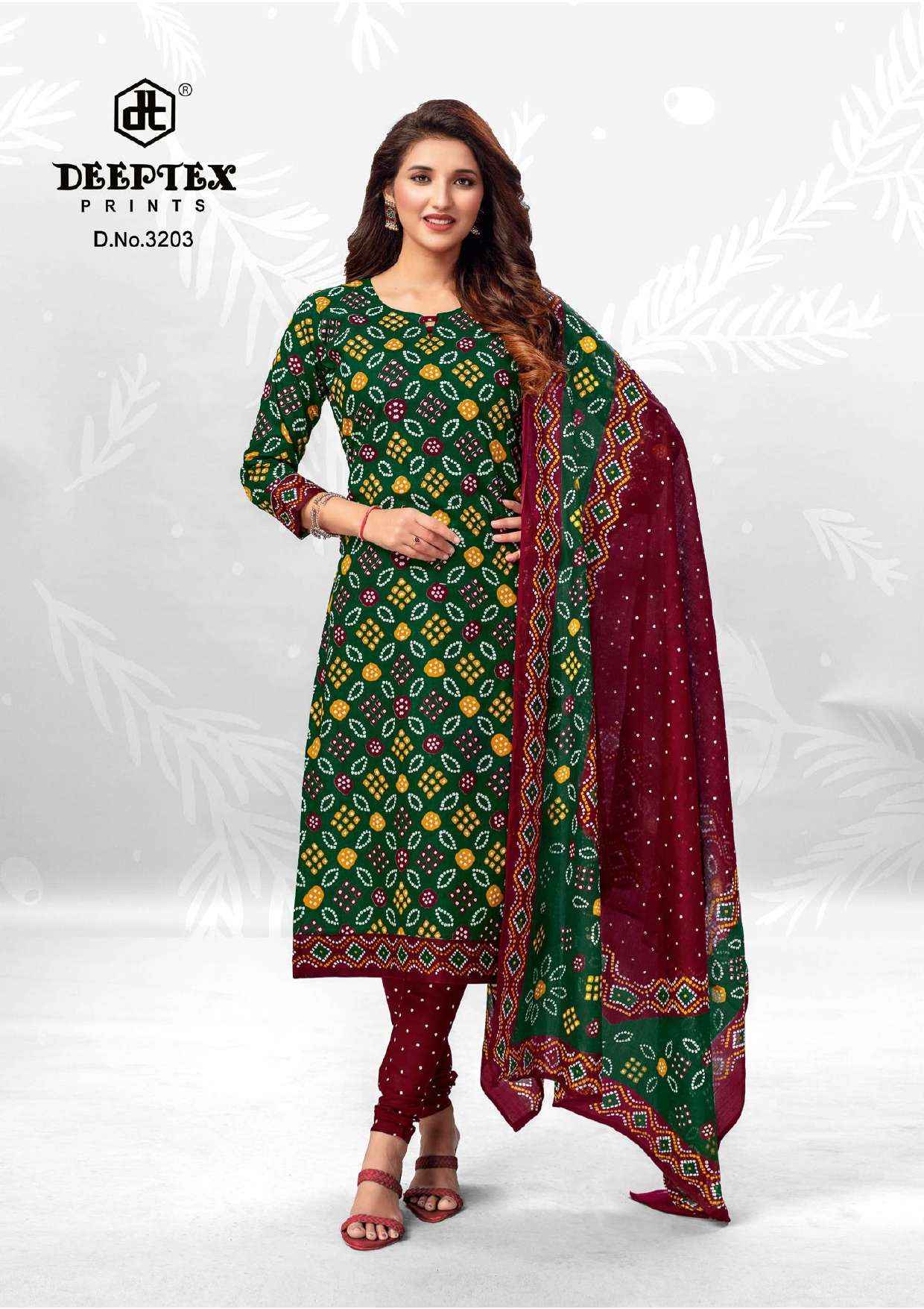 DEEPTEX PRINTS CLASSIC CHUNARIS VOL 32 COTTON PRINT SALWAR SUIT ( 10 PCS CATALOG )