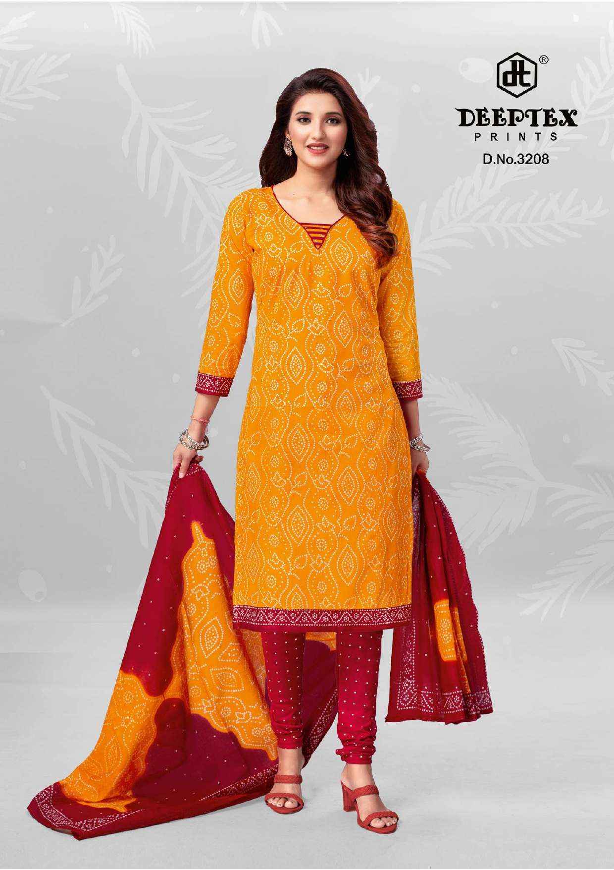 DEEPTEX PRINTS CLASSIC CHUNARIS VOL 32 COTTON PRINT SALWAR SUIT ( 10 PCS CATALOG )