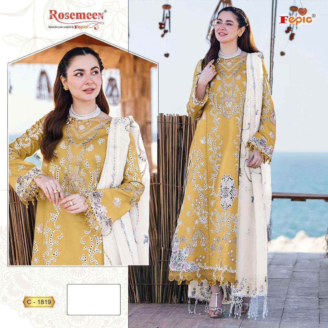 FEPIC ROSEMEEN C 1819 HEAVY EMBROIDRED PAKISTANI SUIT ( 3 PCS CATALOG )