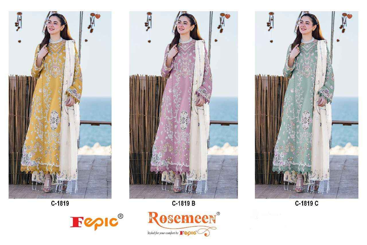 FEPIC ROSEMEEN C 1819 HEAVY EMBROIDRED PAKISTANI SUIT ( 3 PCS CATALOG )