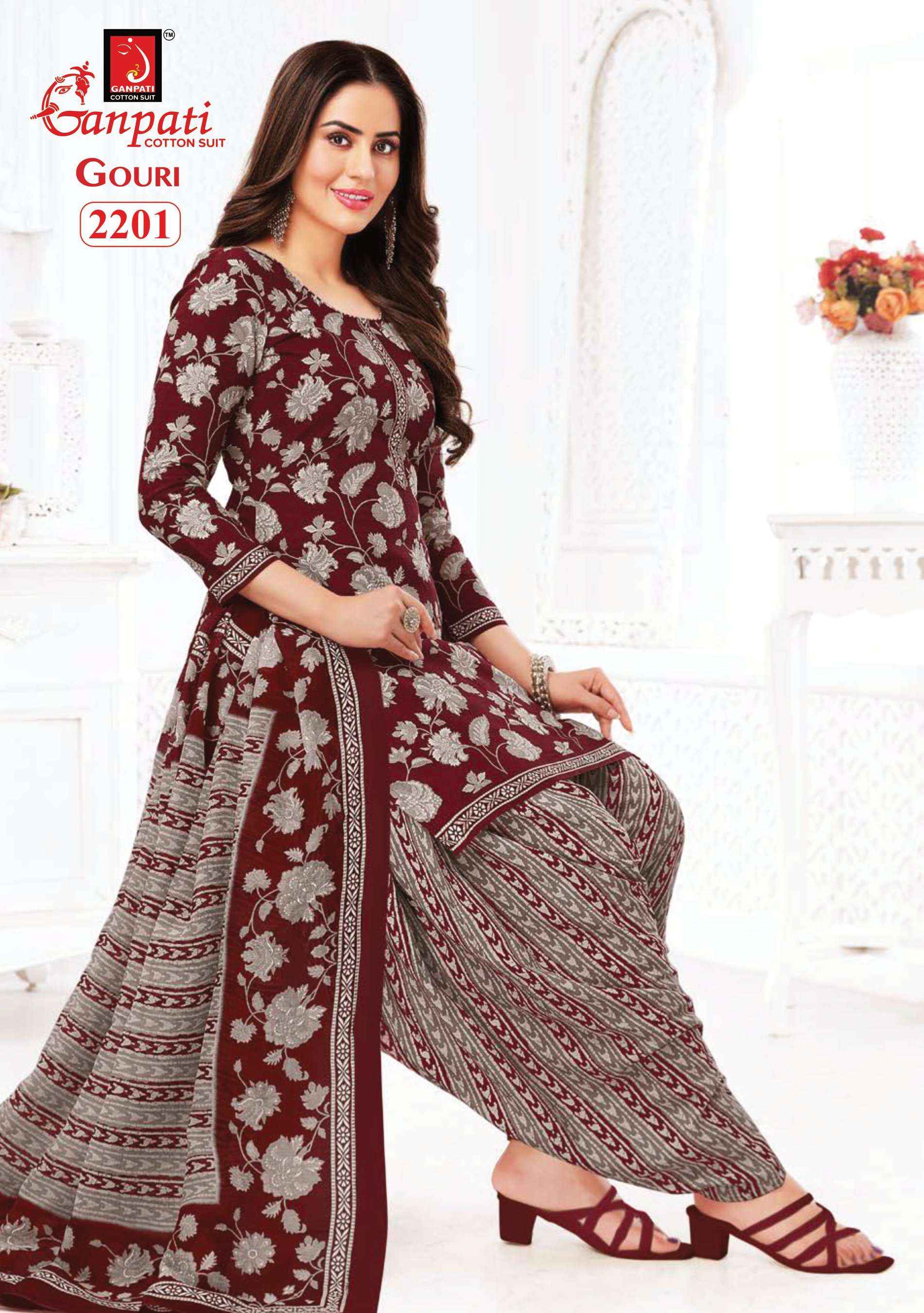 GANPATI GOURI VOL 8 COTTON PRINT PATIYALA DRESS MATERIAL ( 15 PCS CATALOG )