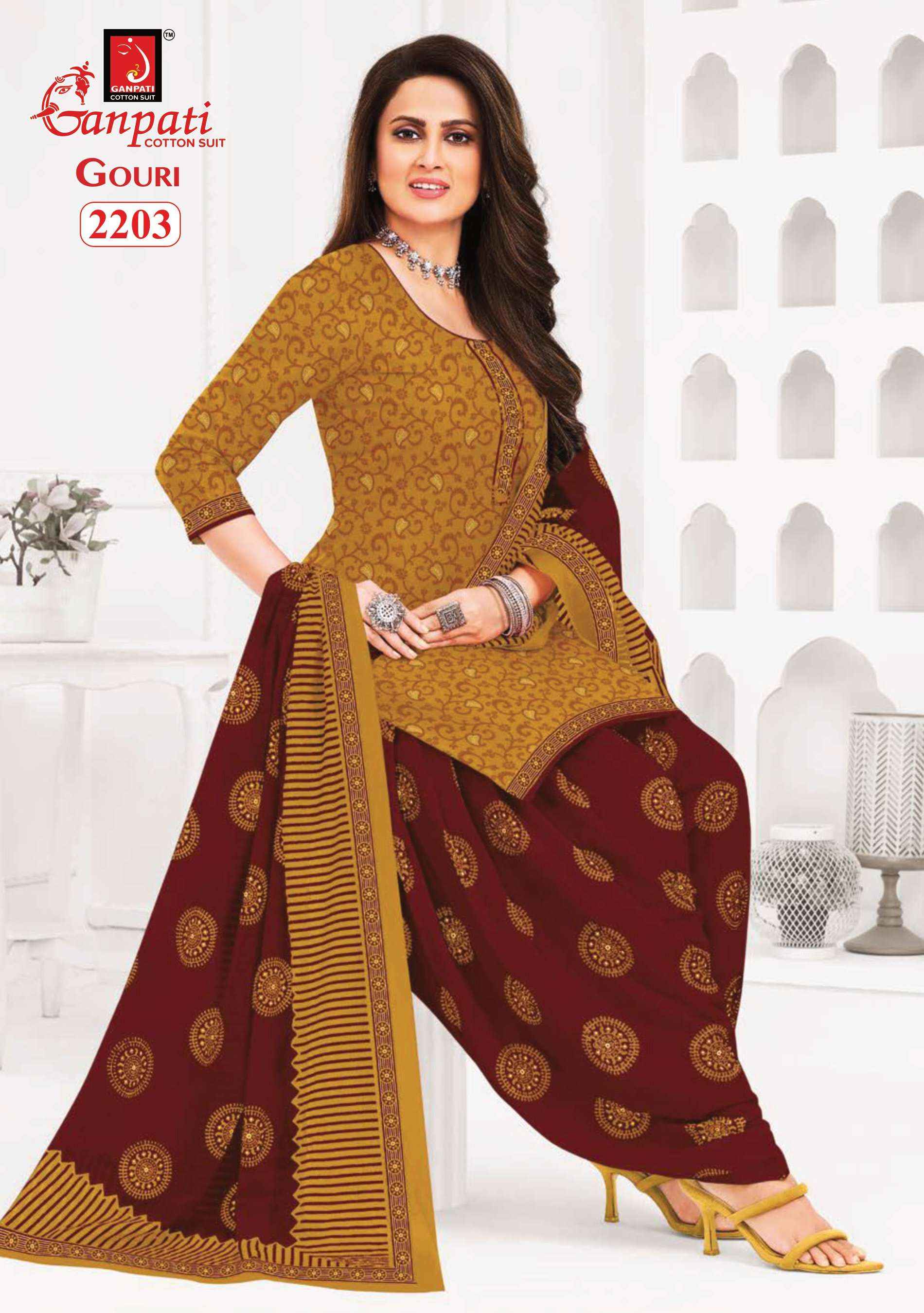 GANPATI GOURI VOL 8 COTTON PRINT PATIYALA DRESS MATERIAL ( 15 PCS CATALOG )