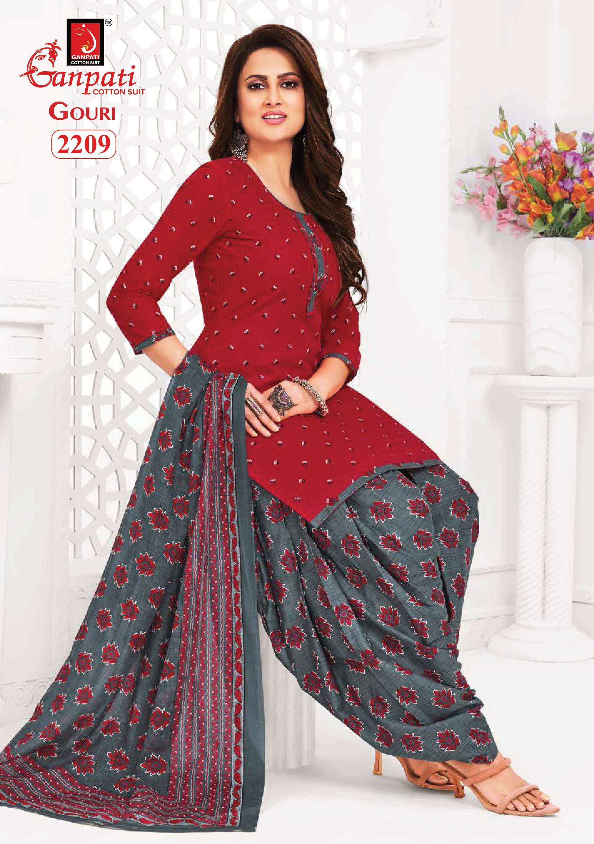 GANPATI GOURI VOL 8 COTTON PRINT PATIYALA DRESS MATERIAL ( 15 PCS CATALOG )