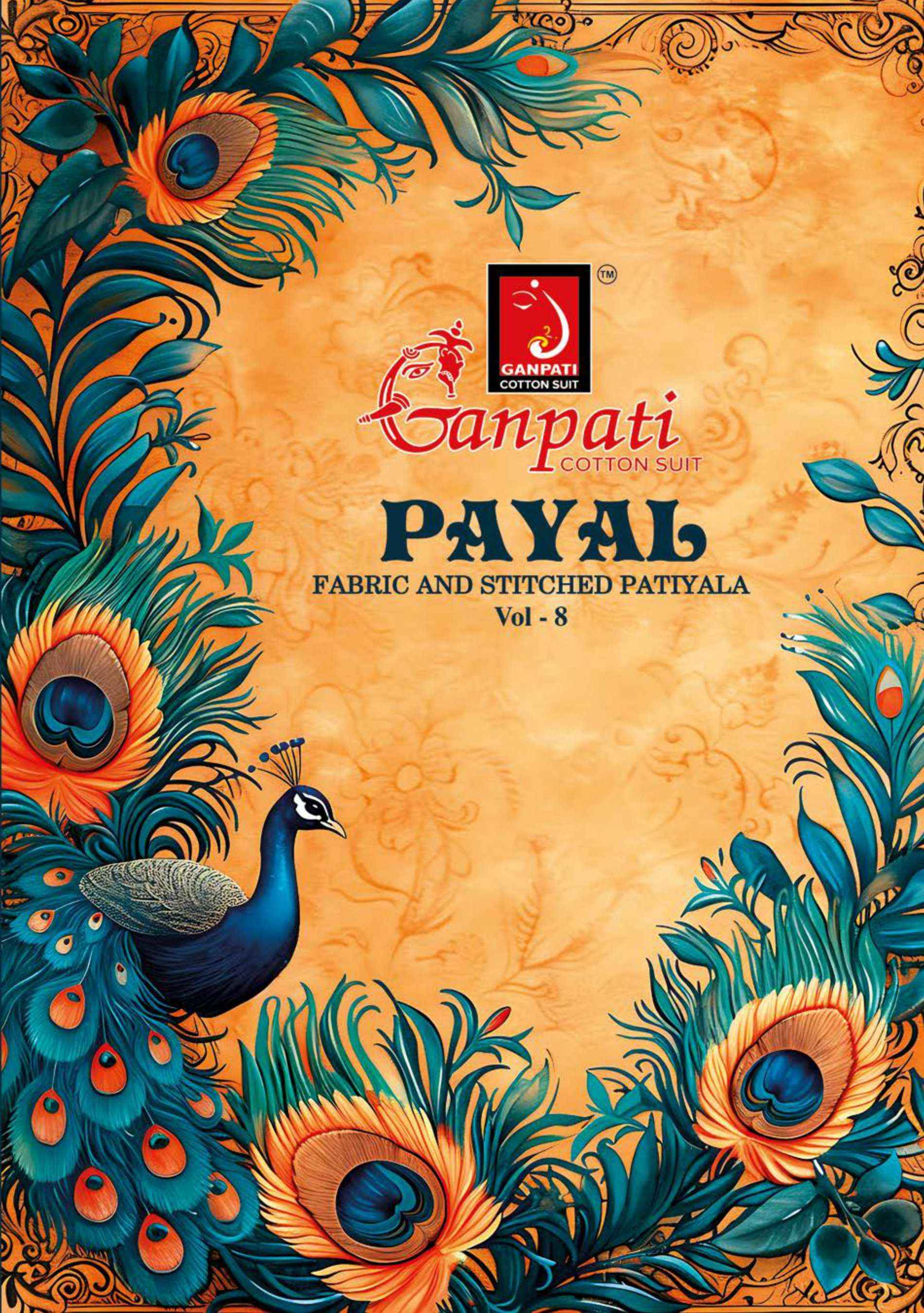 GANPATI PAYAL VOL 8 COTTON PRINTED PATIYALA SALWAR SUIT ( 15 PCS CATALOG )