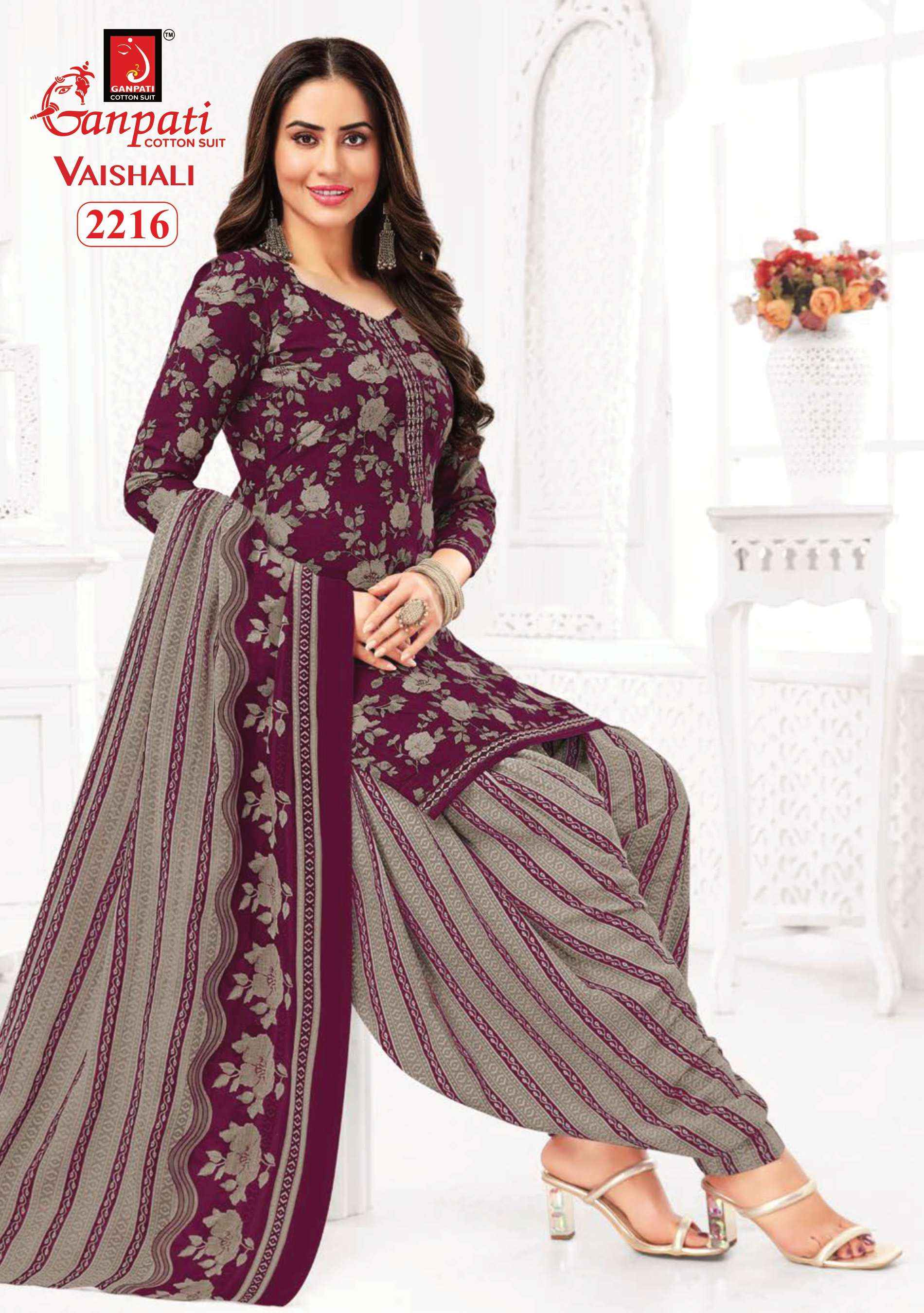 GANPATI VAISHALI VOL 8 PURE COTTON SALWAR SUIT WHOLESALE PRICE ( 15 PCS CATALOG )