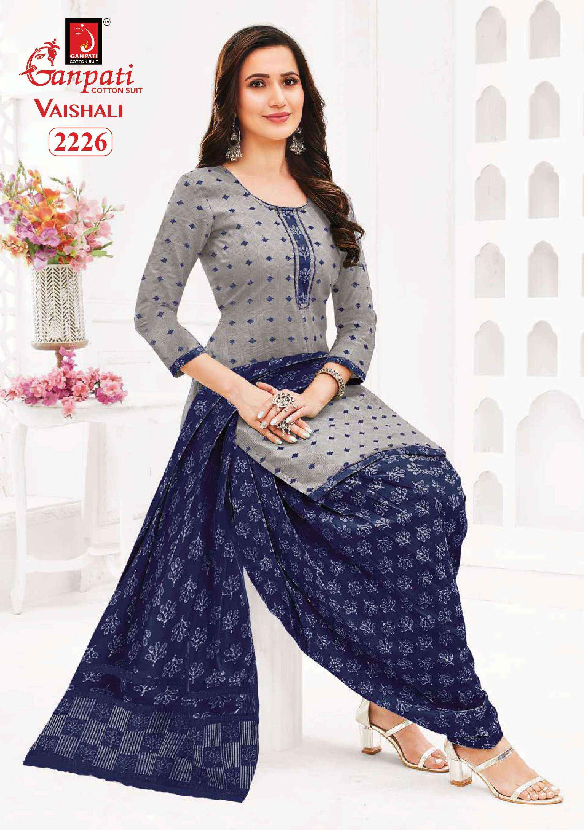 GANPATI VAISHALI VOL 8 PURE COTTON SALWAR SUIT WHOLESALE PRICE ( 15 PCS CATALOG )