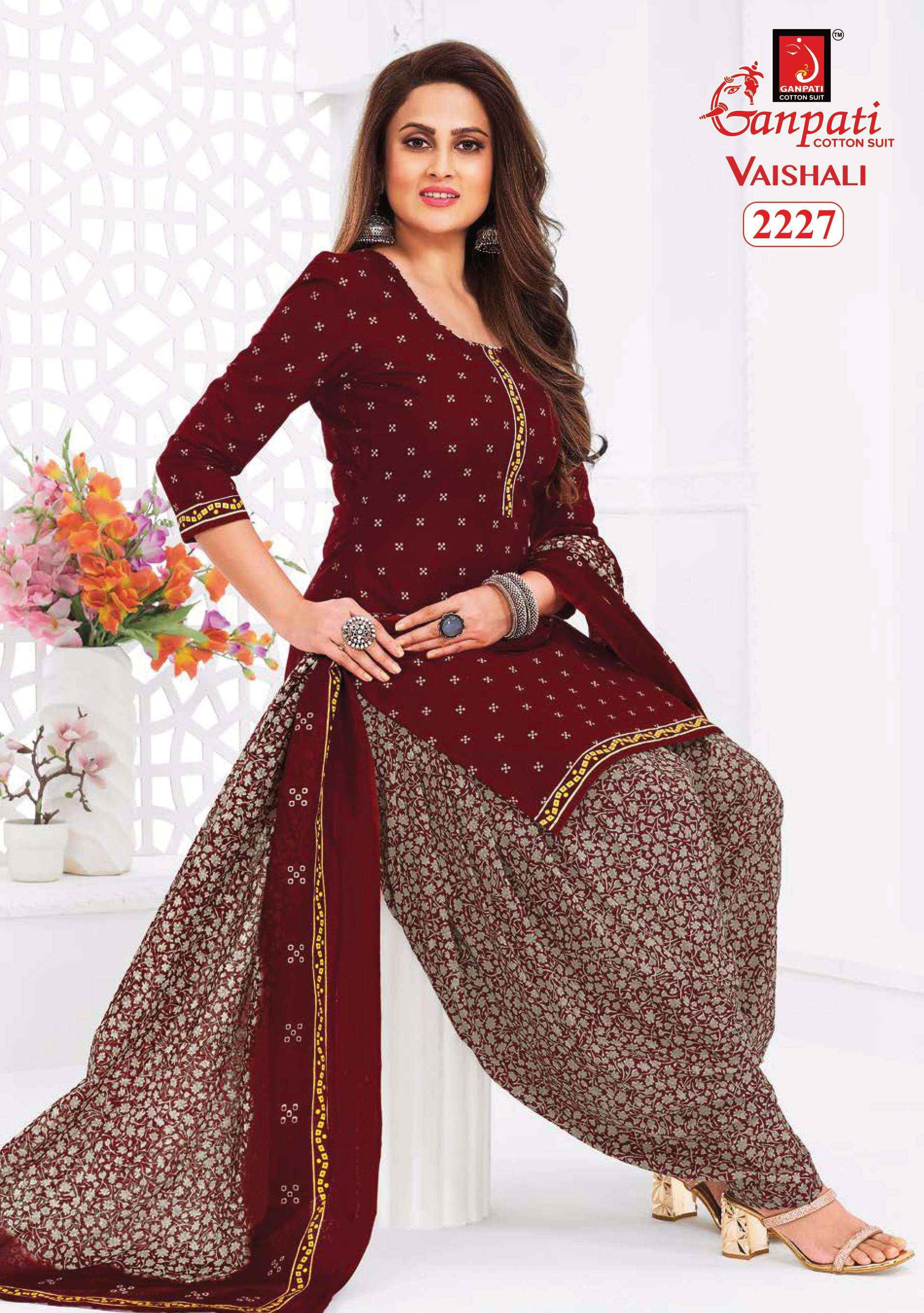 GANPATI VAISHALI VOL 8 PURE COTTON SALWAR SUIT WHOLESALE PRICE ( 15 PCS CATALOG )