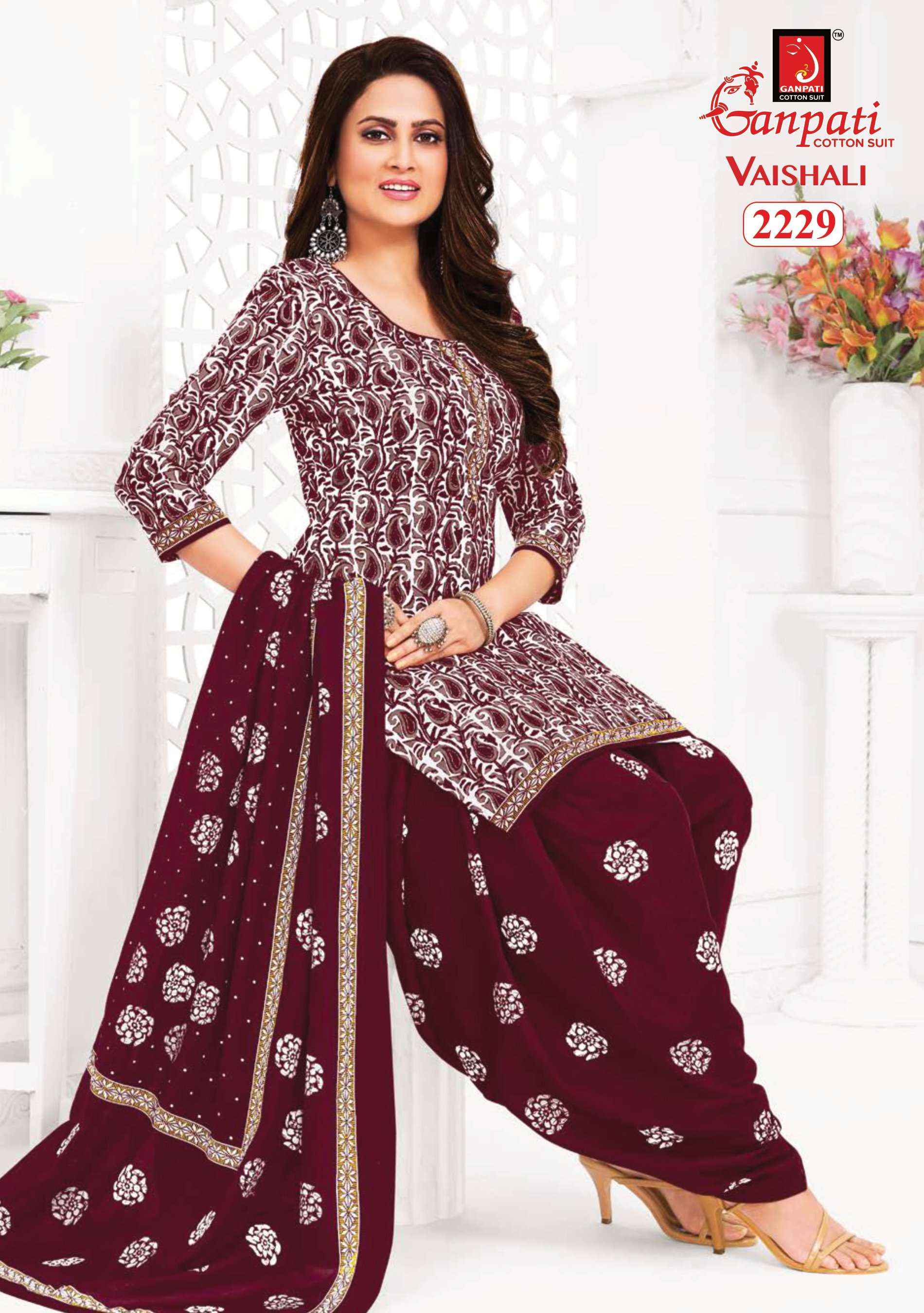 GANPATI VAISHALI VOL 8 PURE COTTON SALWAR SUIT WHOLESALE PRICE ( 15 PCS CATALOG )